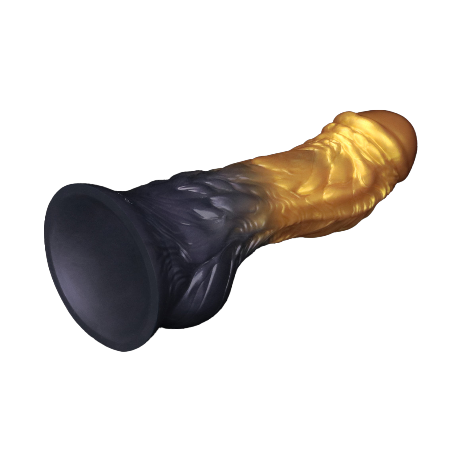 LoveToy – Aufblasbarer Dildo mit doppelter Dichte, 7,5" / 19 cm, Gold/Schwarz