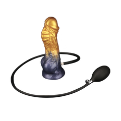 LoveToy – Aufblasbarer Dildo mit doppelter Dichte, 7,5" / 19 cm, Gold/Schwarz
