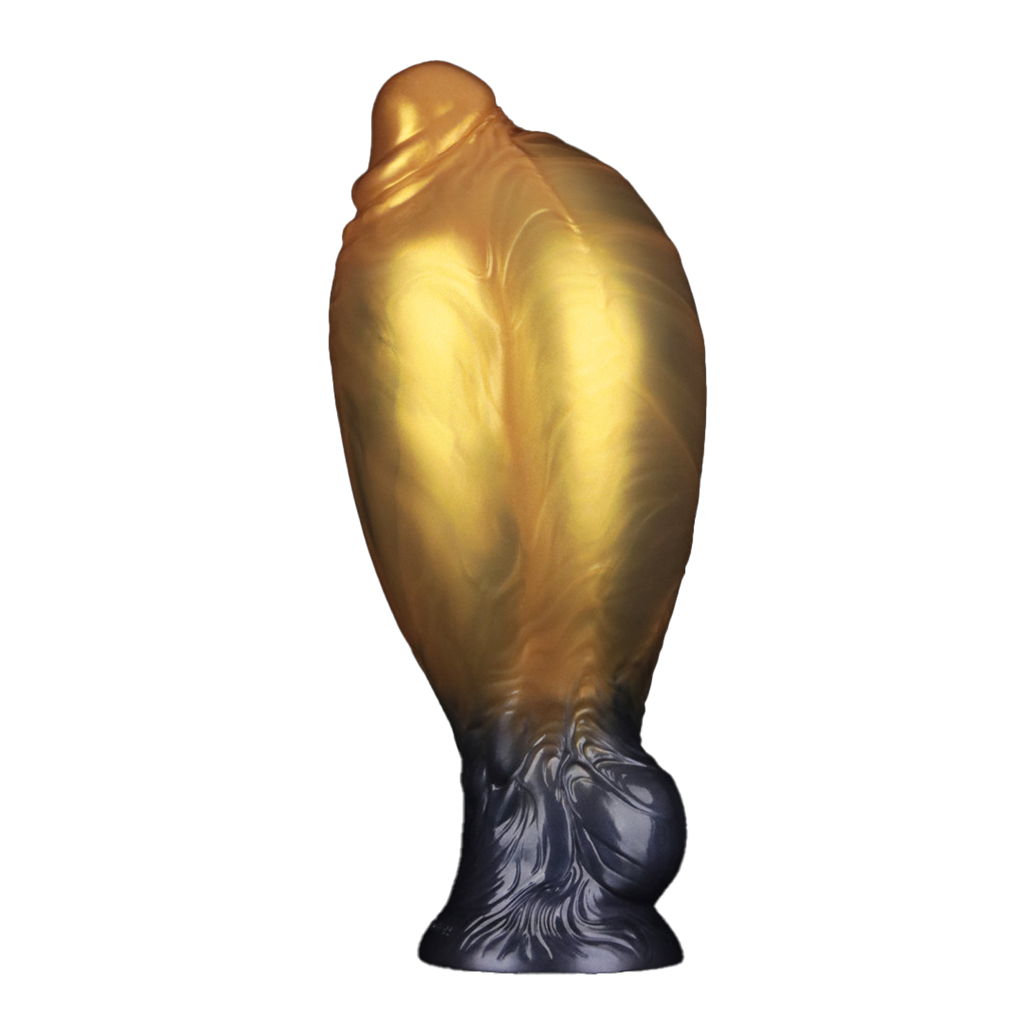 LoveToy – Aufblasbarer Dildo mit doppelter Dichte, 7,5" / 19 cm, Gold/Schwarz