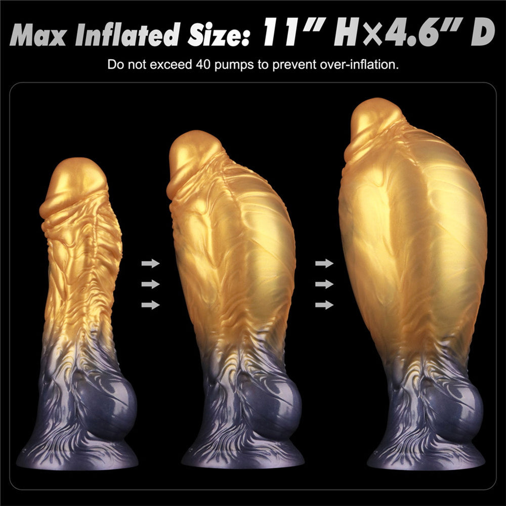 LoveToy – Aufblasbarer Dildo mit doppelter Dichte, 7,5" / 19 cm, Gold/Schwarz
