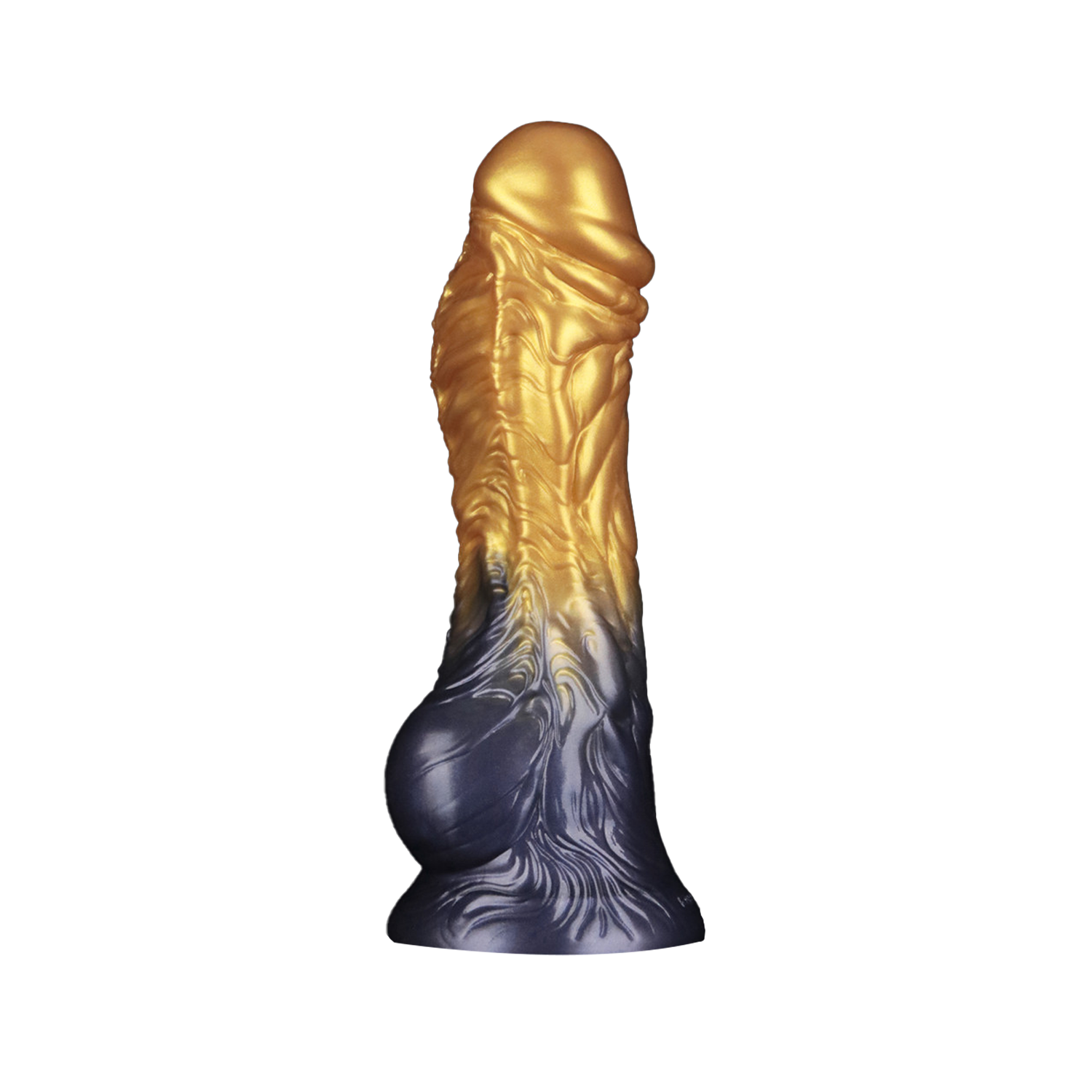 3: LoveToy – Aufblasbarer Dildo mit doppelter Dichte, 8" / 20 cm, Gold/Schwarz