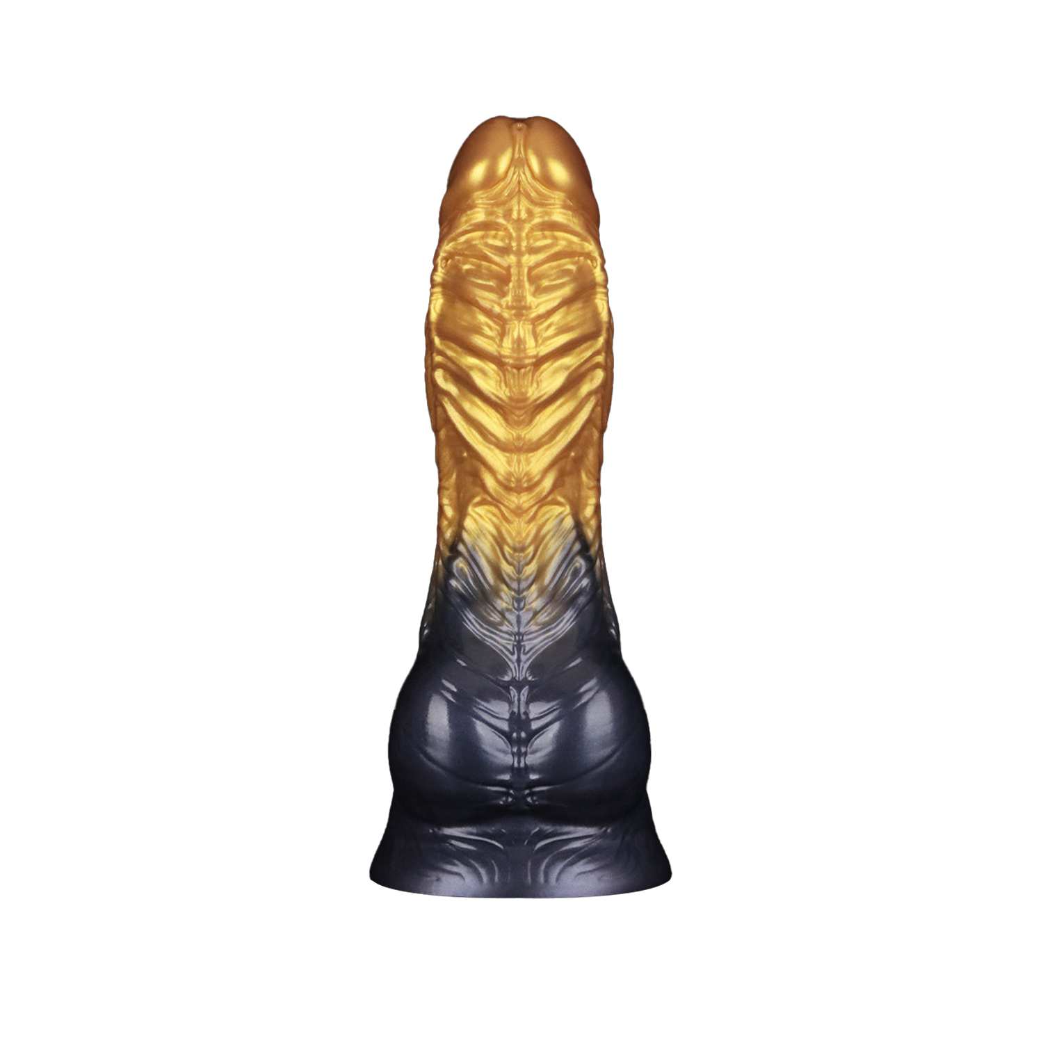 4: LoveToy – Aufblasbarer Dildo mit doppelter Dichte, 8" / 20 cm, Gold/Schwarz