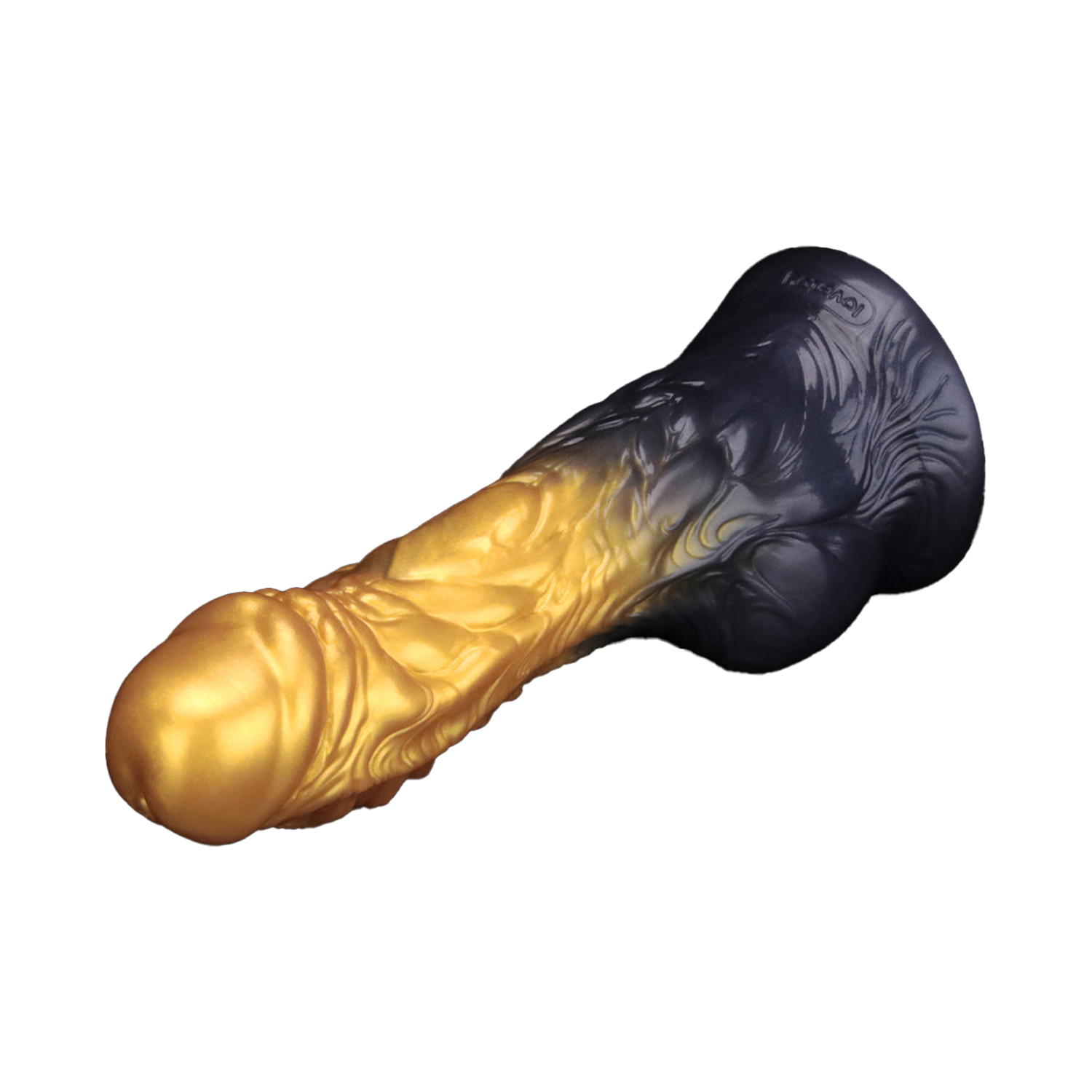 6: LoveToy – Aufblasbarer Dildo mit doppelter Dichte, 8" / 20 cm, Gold/Schwarz