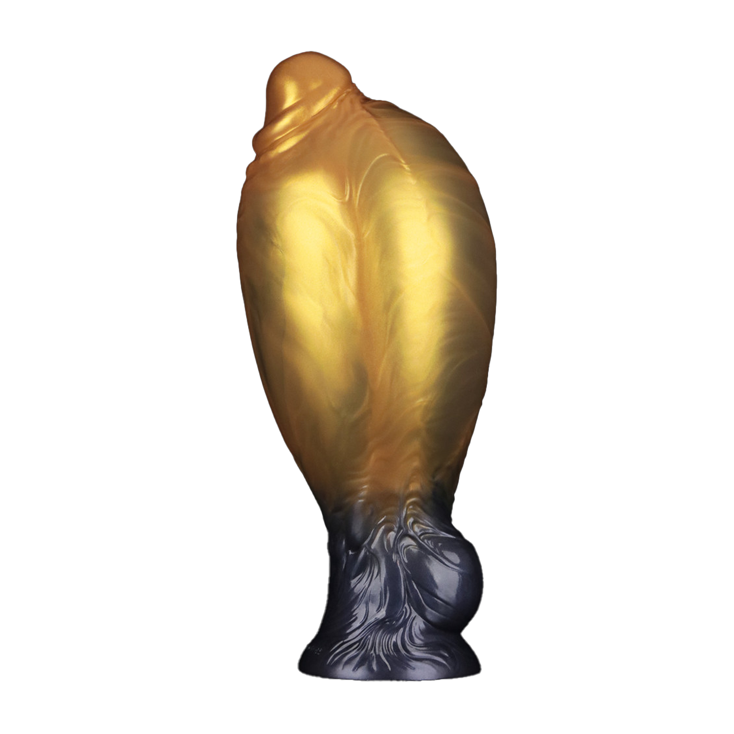 8: LoveToy – Aufblasbarer Dildo mit doppelter Dichte, 8" / 20 cm, Gold/Schwarz