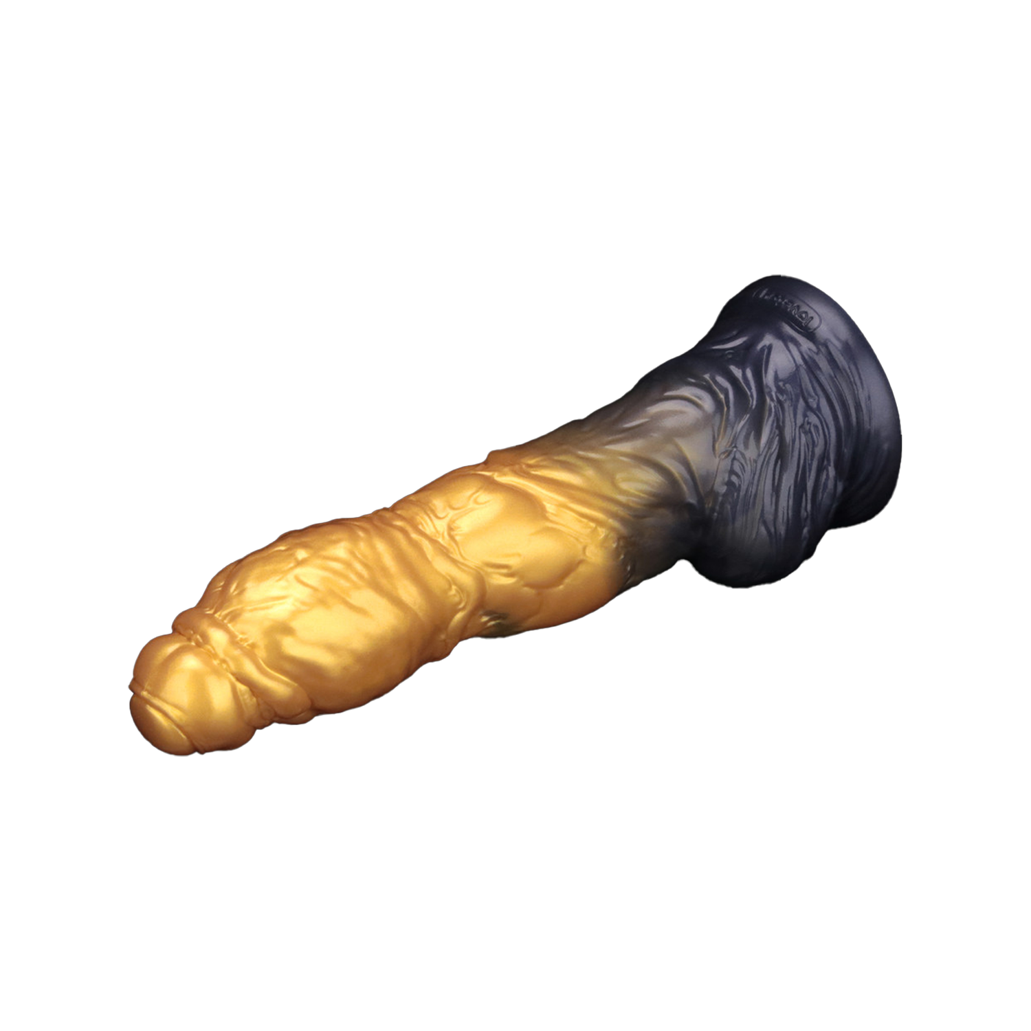 LoveToy – Aufblasbarer Dildo mit doppelter Dichte, 10"/ 25 cm, Gold/Schwarz