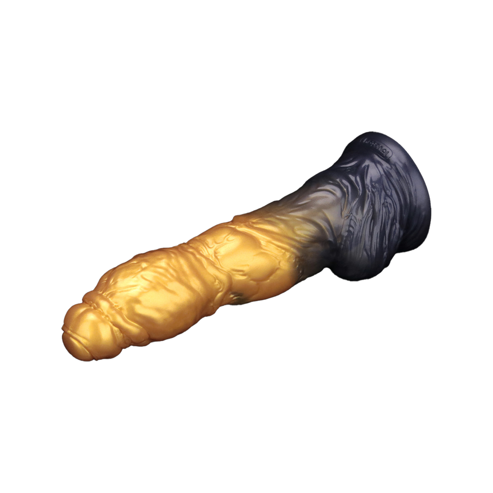 LoveToy – Aufblasbarer Dildo mit doppelter Dichte, 10"/ 25 cm, Gold/Schwarz