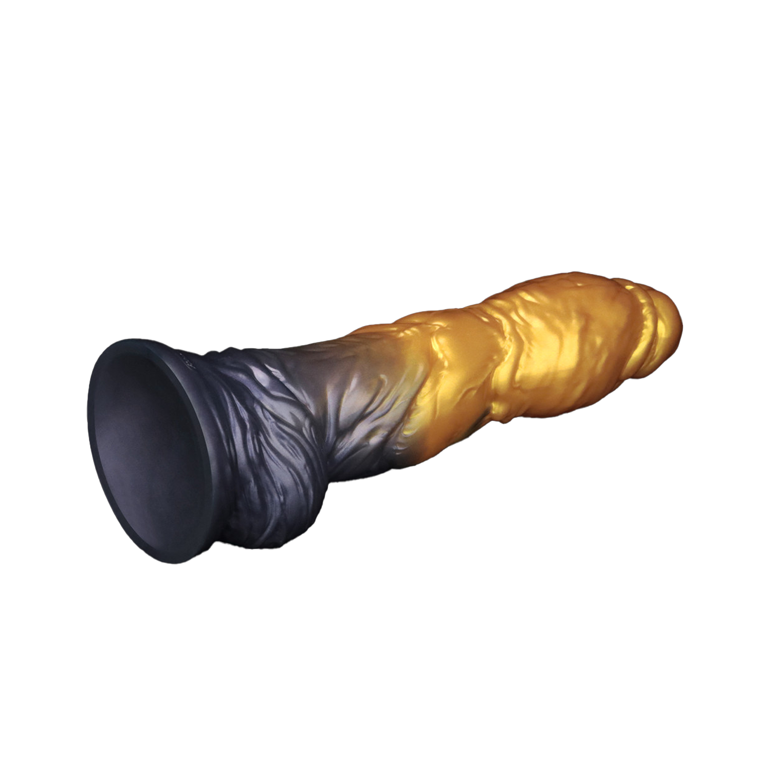 LoveToy – Aufblasbarer Dildo mit doppelter Dichte, 10"/ 25 cm, Gold/Schwarz