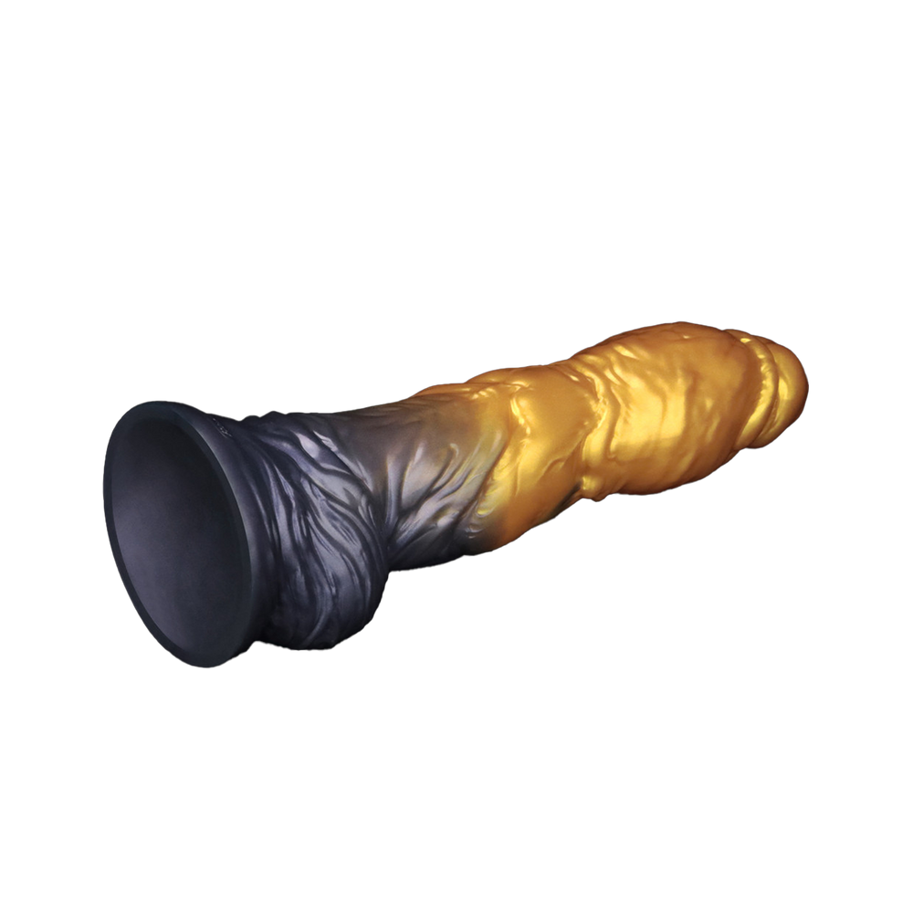 LoveToy – Aufblasbarer Dildo mit doppelter Dichte, 10"/ 25 cm, Gold/Schwarz
