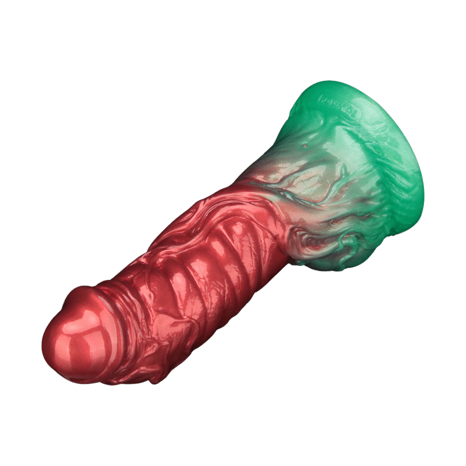 7: LoveToy – Aufblasbarer Dildo mit doppelter Dichte,  7,5" / 19 cm, Rot/Grün