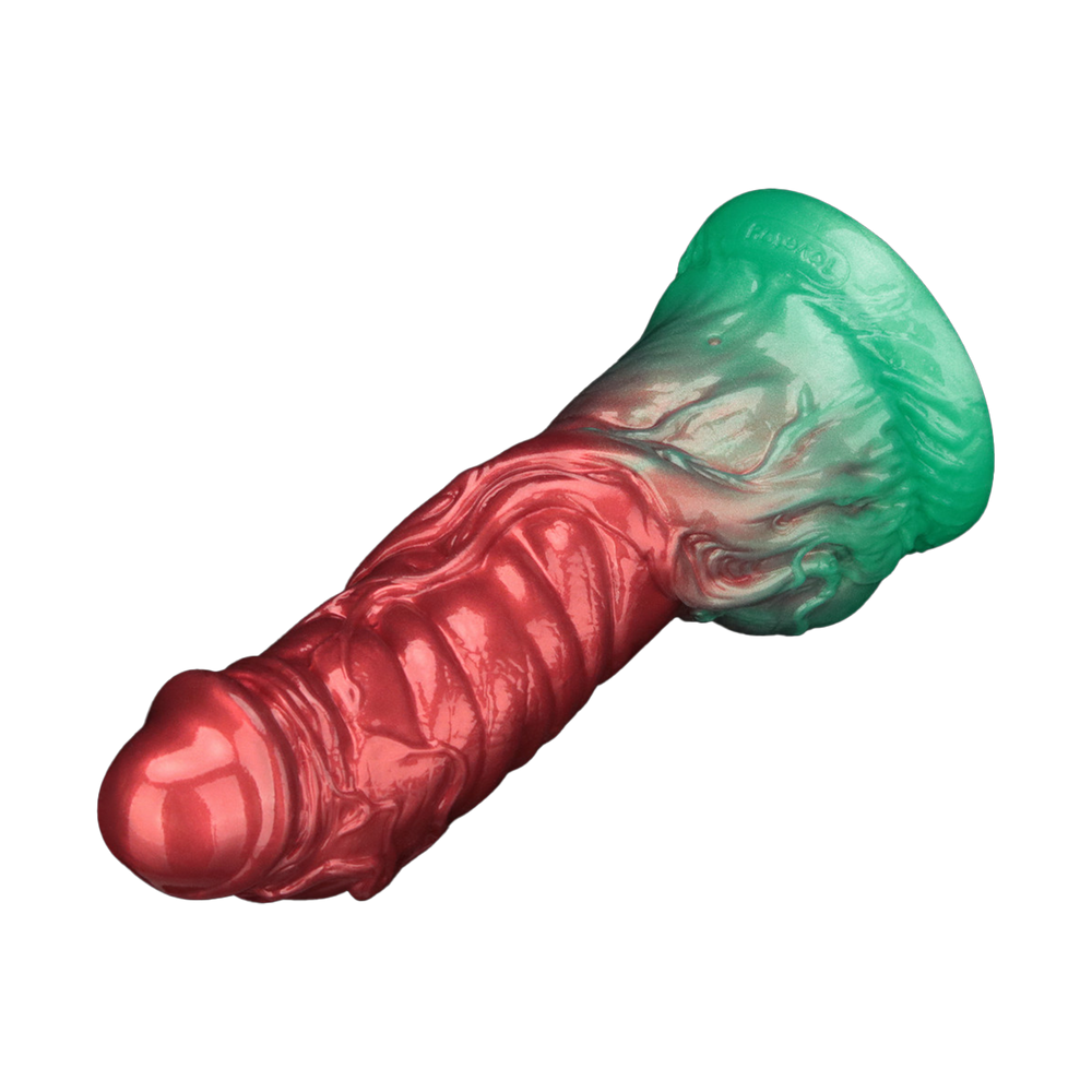 7: LoveToy – Aufblasbarer Dildo mit doppelter Dichte,  7,5" / 19 cm, Rot/Grün
