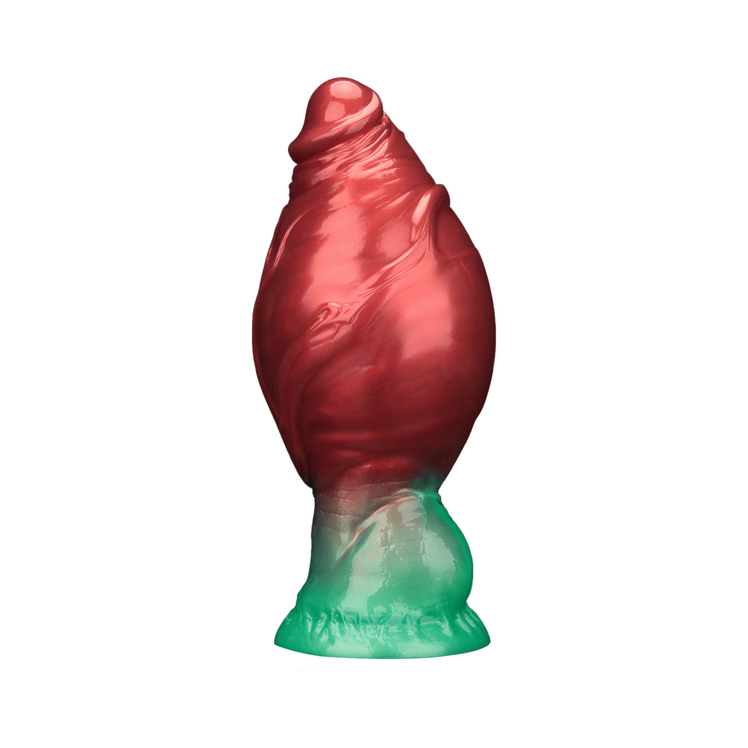 8: LoveToy – Aufblasbarer Dildo mit doppelter Dichte,  7,5" / 19 cm, Rot/Grün