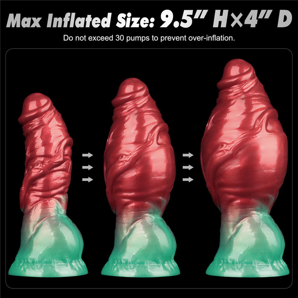 9: LoveToy – Aufblasbarer Dildo mit doppelter Dichte,  7,5" / 19 cm, Rot/Grün