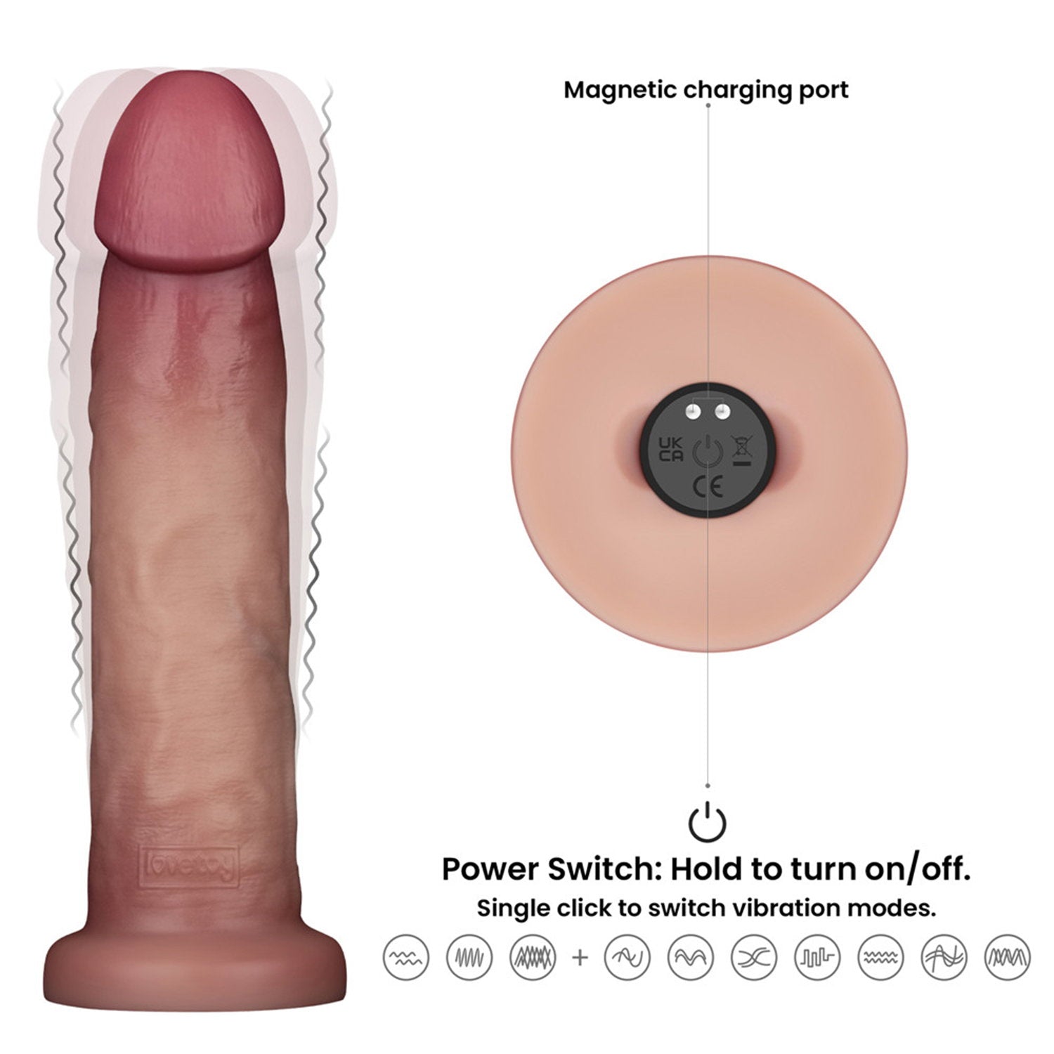 LoveToy – Vibrierender Gleitkörper Pro II mit Fernbedienung – 9" / 23 cm – Nude
