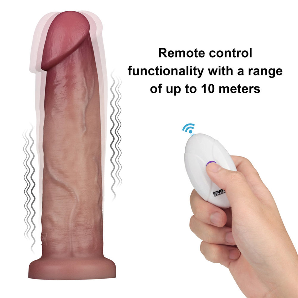 LoveToy – Vibrierender Gleitkörper Pro II mit Fernbedienung – 9" / 23 cm – Nude