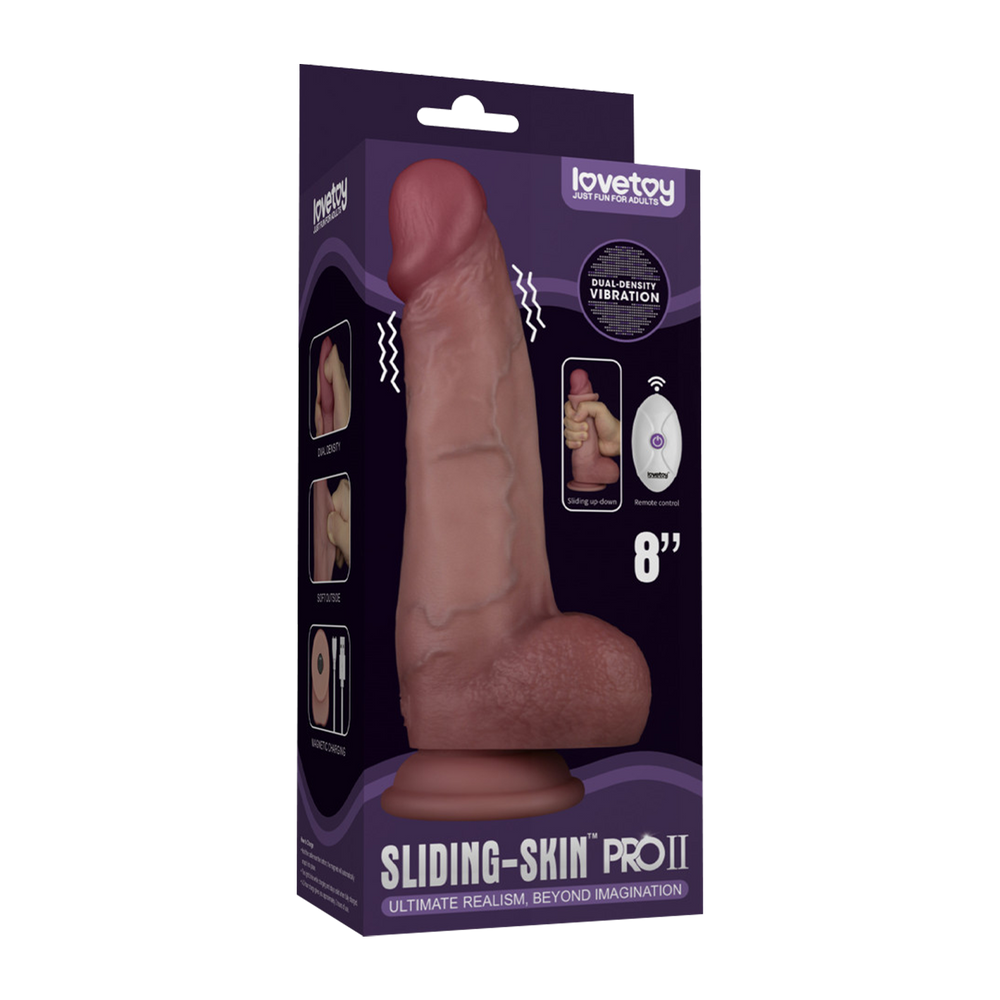 LoveToy – Vibrierender Gleitkörper Pro II mit Fernbedienung –  8" / 20 cm – Nude