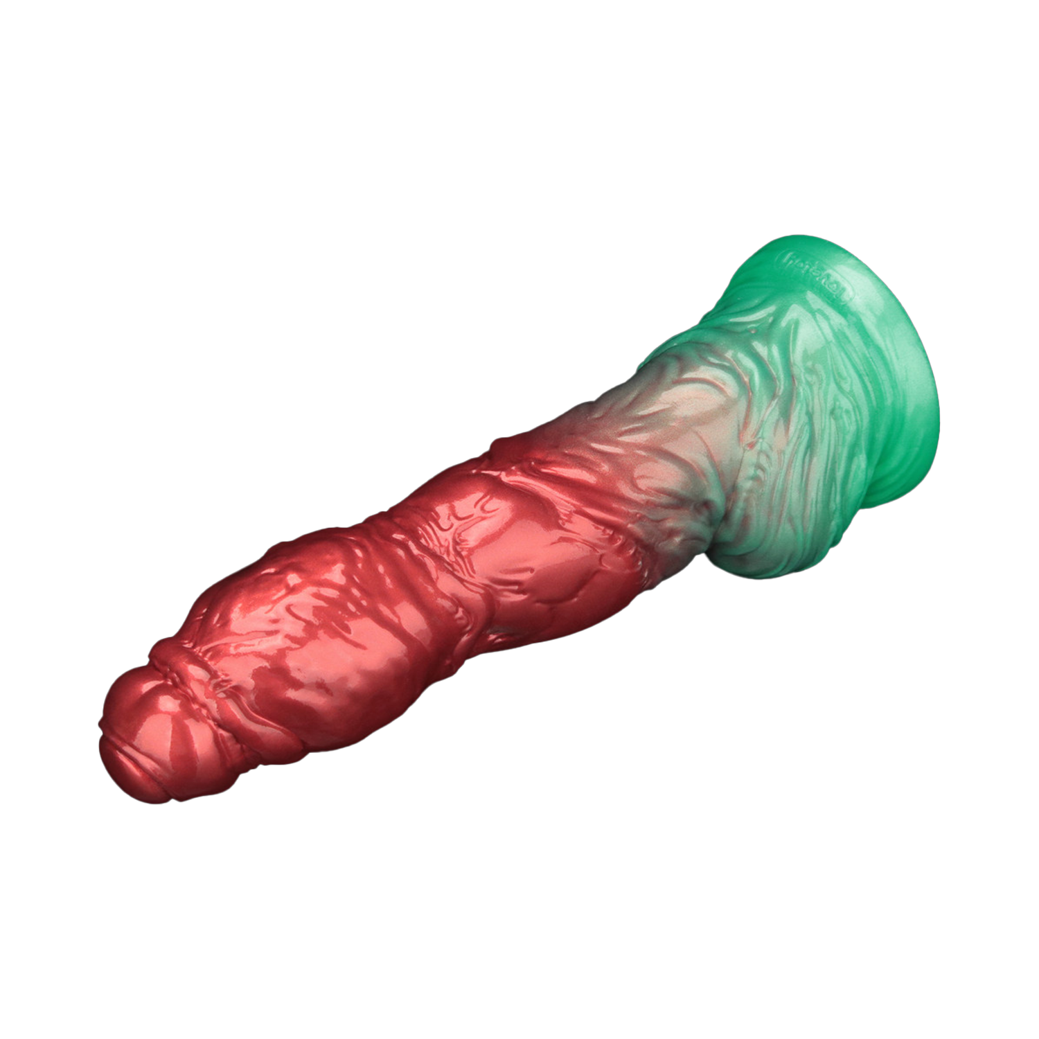 LoveToy – Aufblasbarer Dildo mit doppelter Dichte, 10" / 25 cm, Rot/Grün