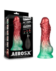 LoveToy – Aufblasbarer Dildo mit doppelter Dichte, 8"/ 20 cm, Rot/Grün