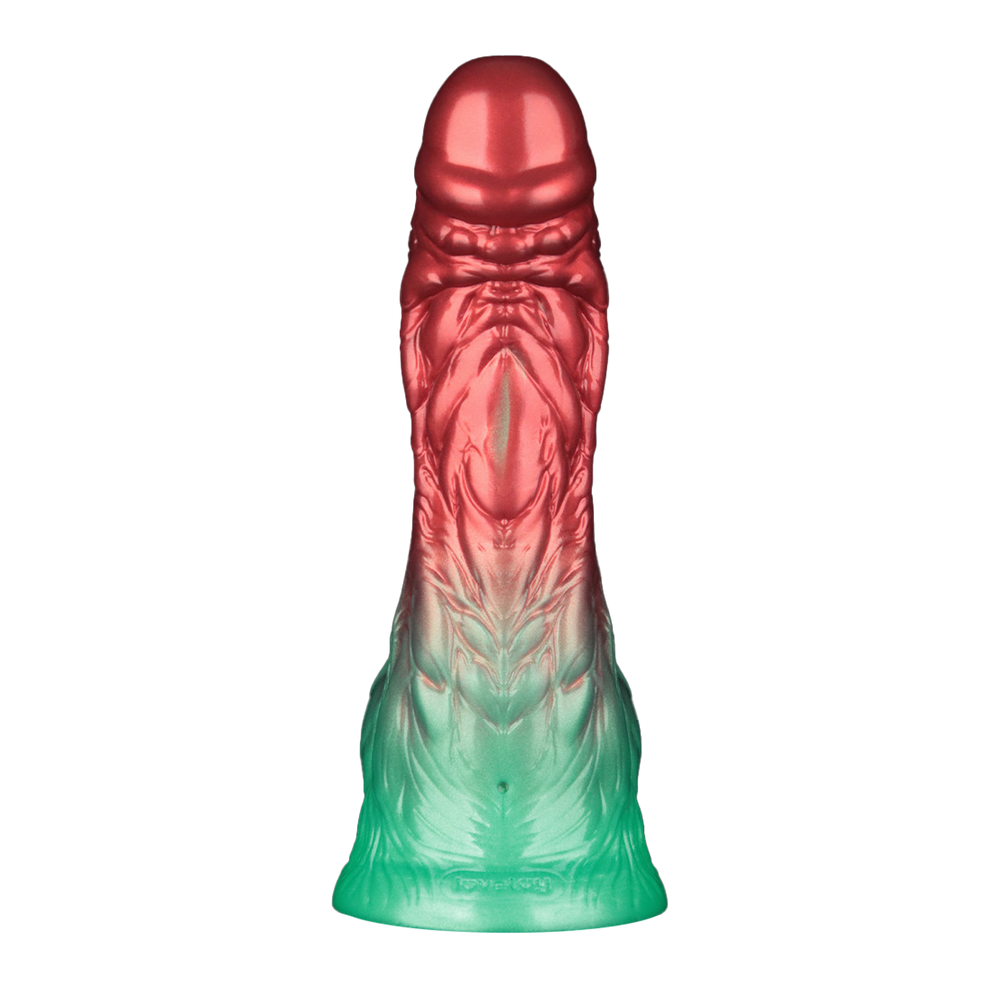LoveToy – Aufblasbarer Dildo mit doppelter Dichte, 8"/ 20 cm, Rot/Grün