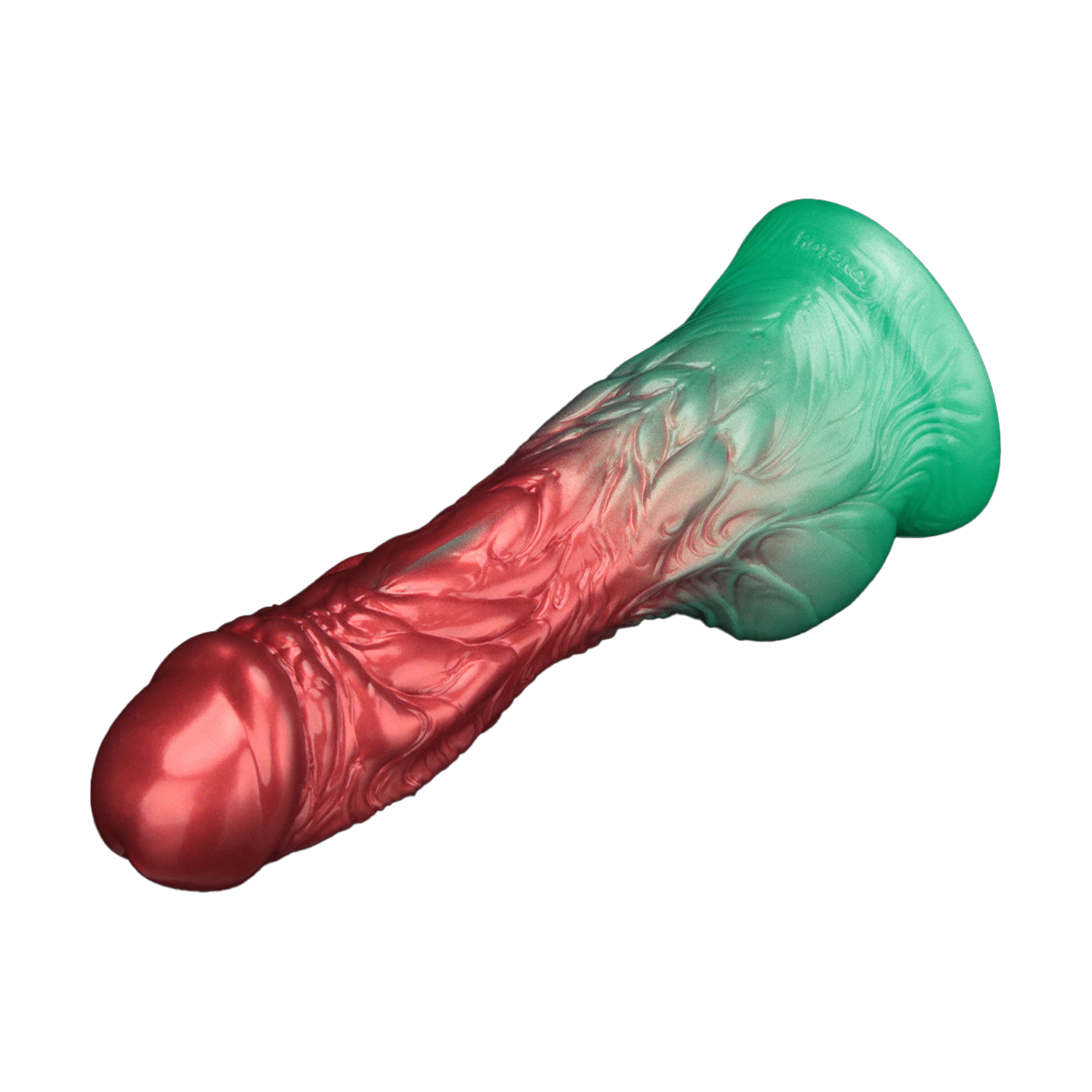 LoveToy – Aufblasbarer Dildo mit doppelter Dichte, 8"/ 20 cm, Rot/Grün