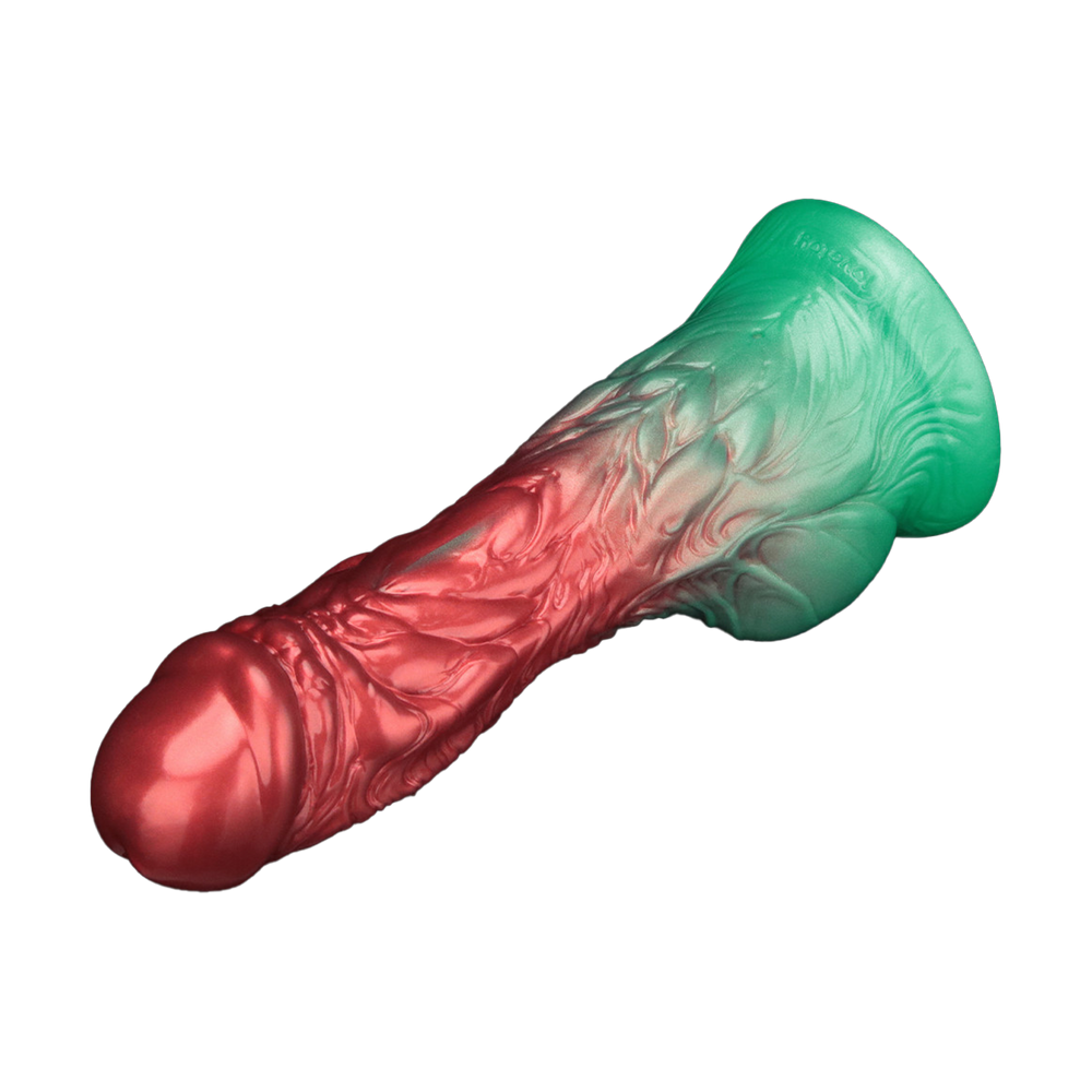 LoveToy – Aufblasbarer Dildo mit doppelter Dichte, 8"/ 20 cm, Rot/Grün