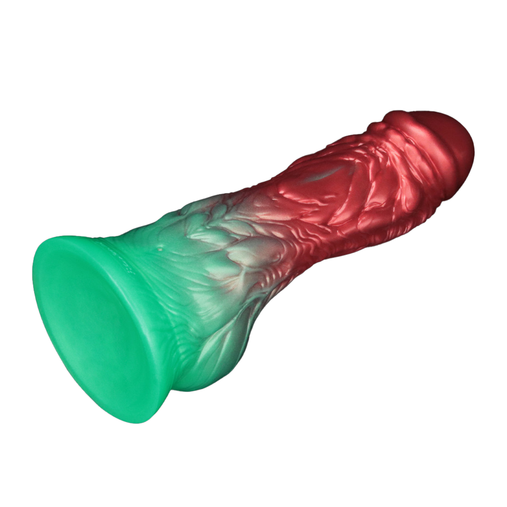 LoveToy – Aufblasbarer Dildo mit doppelter Dichte, 8"/ 20 cm, Rot/Grün