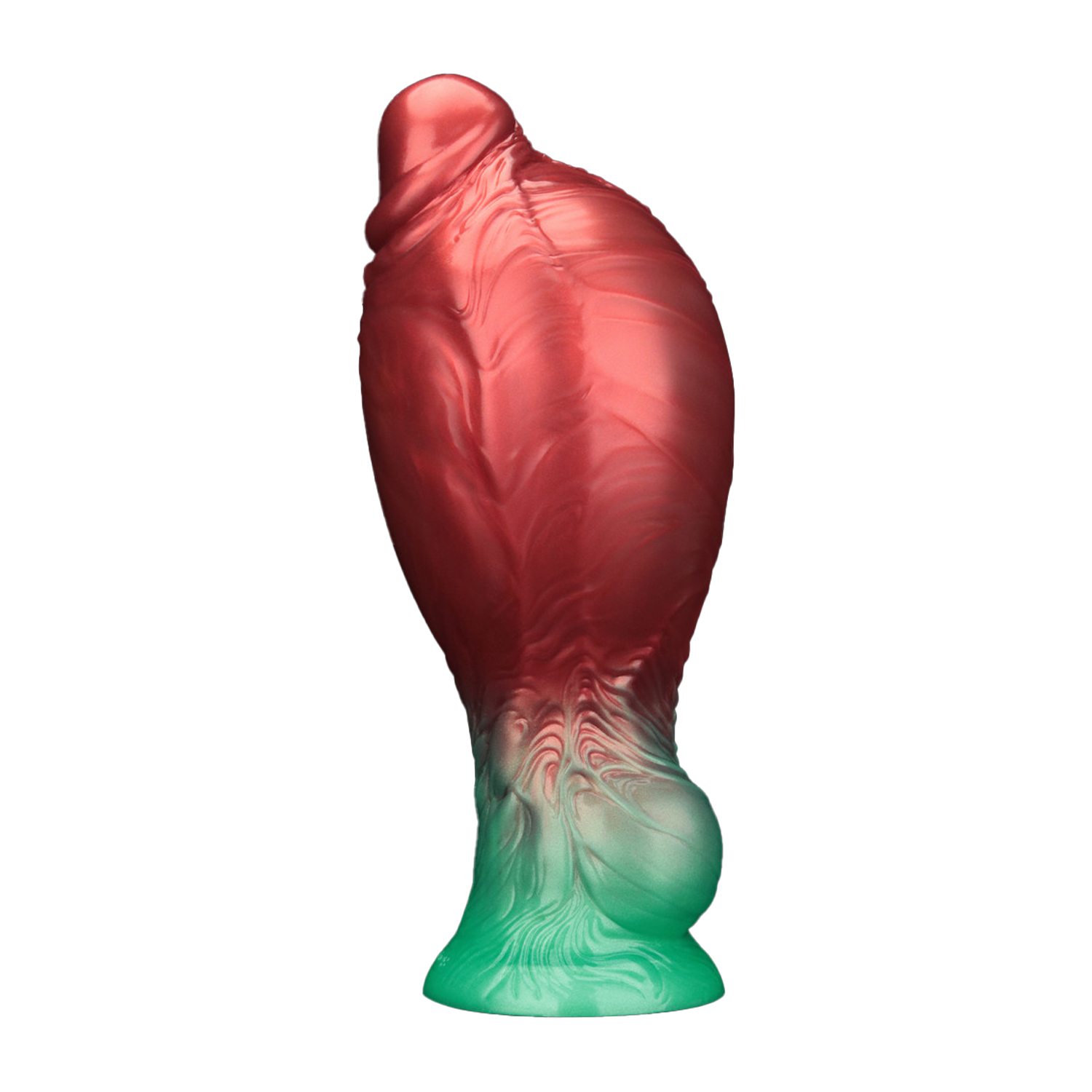 LoveToy – Aufblasbarer Dildo mit doppelter Dichte, 8"/ 20 cm, Rot/Grün
