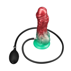 LoveToy – Aufblasbarer Dildo mit doppelter Dichte, 8"/ 20 cm, Rot/Grün