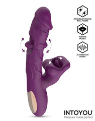 IY – Bella – Dreifach-Motor-Vibrator mit doppelter Kitzelkugel und Biting – Lila