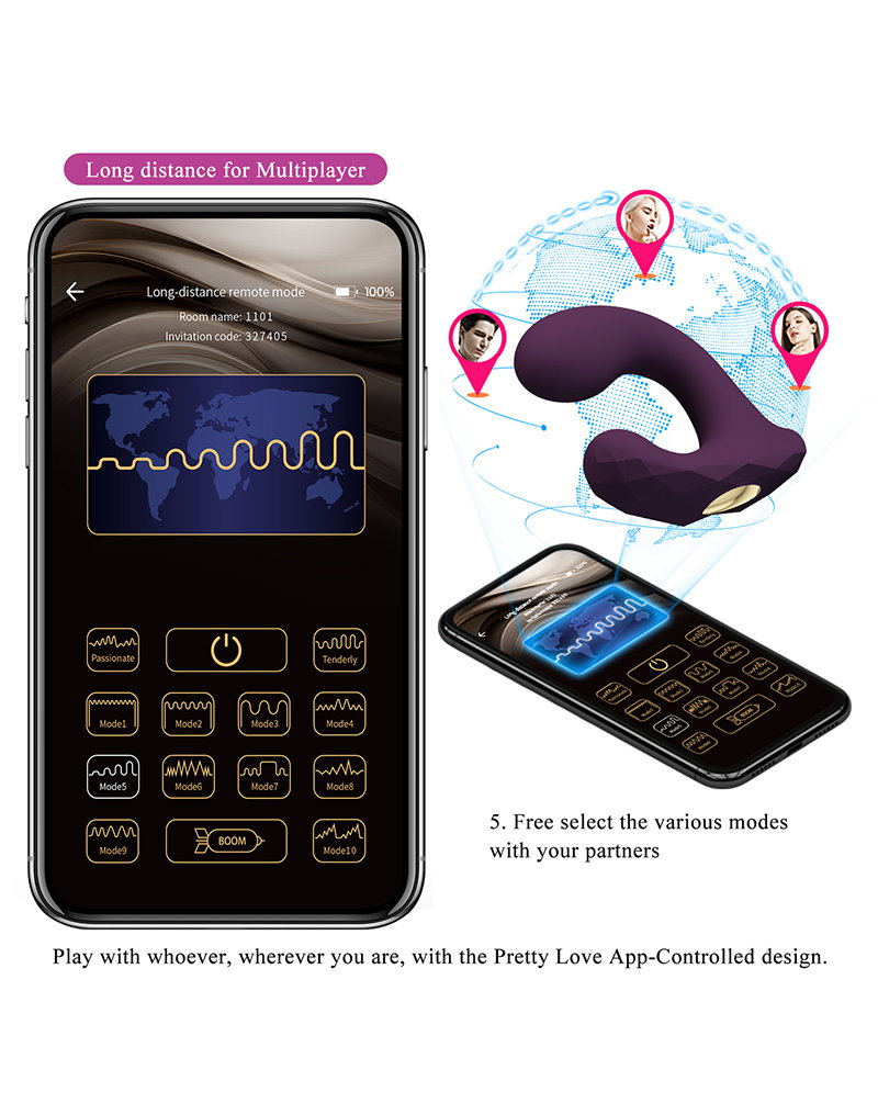 Pretty Love – Billy – G-Punkt-Vibrator mit App-Fernbedienung – Lila