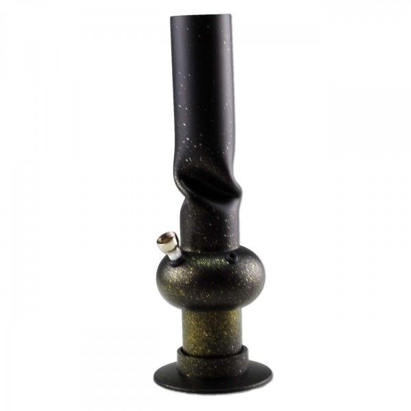 Acrylbong Crooked Design - Schwarz Matt mit Glitzerfinish 