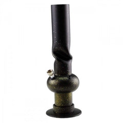 Acrylbong Crooked Design - Schwarz Matt mit Glitzerfinish 