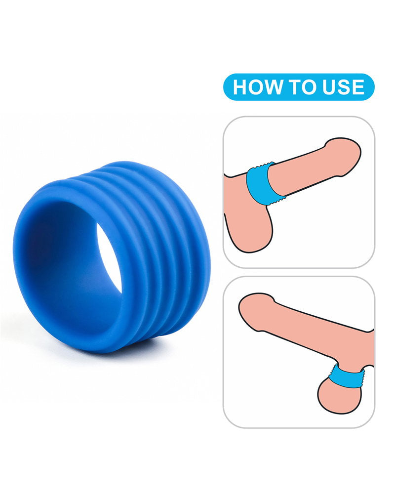 LoveToy – Pinnacle Pro – Deep Rib Grip Ring – Blau