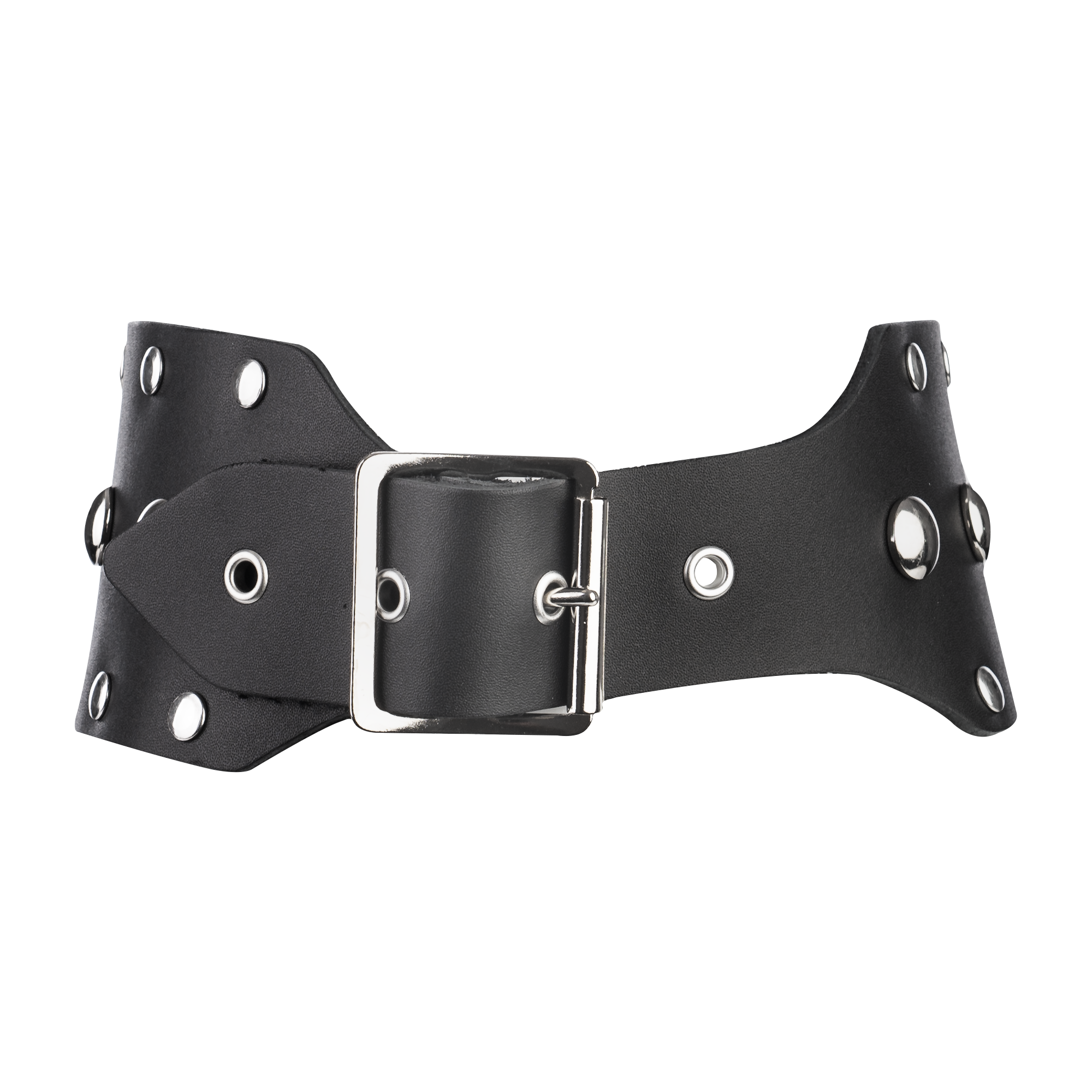 Rimba - Halsband mit Nieten und Hundenketten, verstellbar mit Schalle.