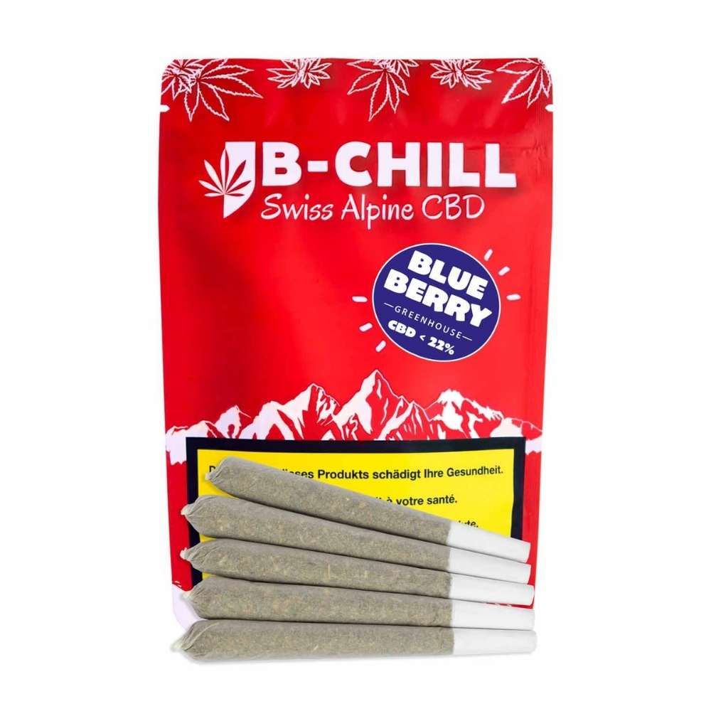 B-Chill CBD, Pre Rolled, Blueberry, 5 Stk. 
