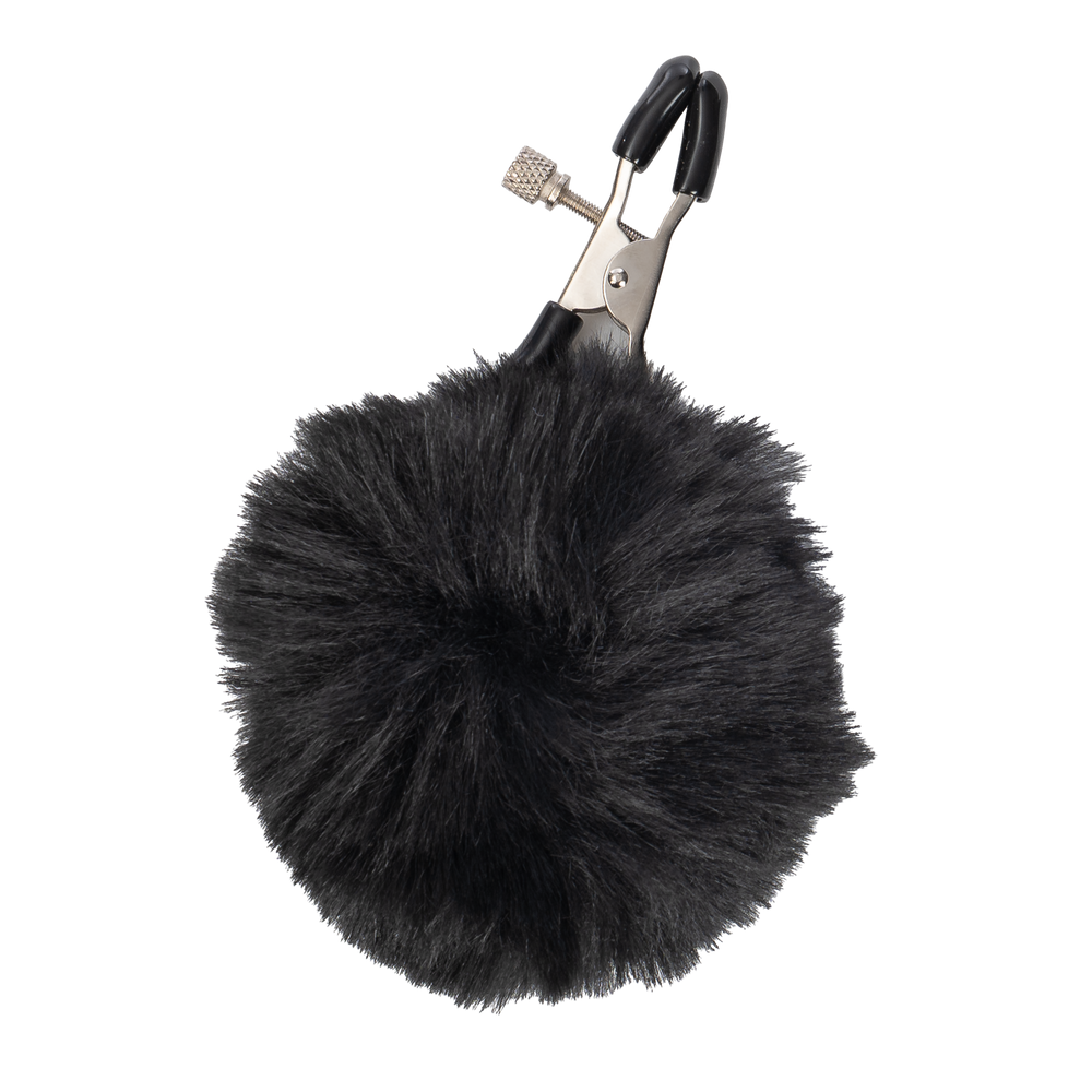 5: Rimba Bondage Play – Nippelklemmen mit Pompons – Schwarz