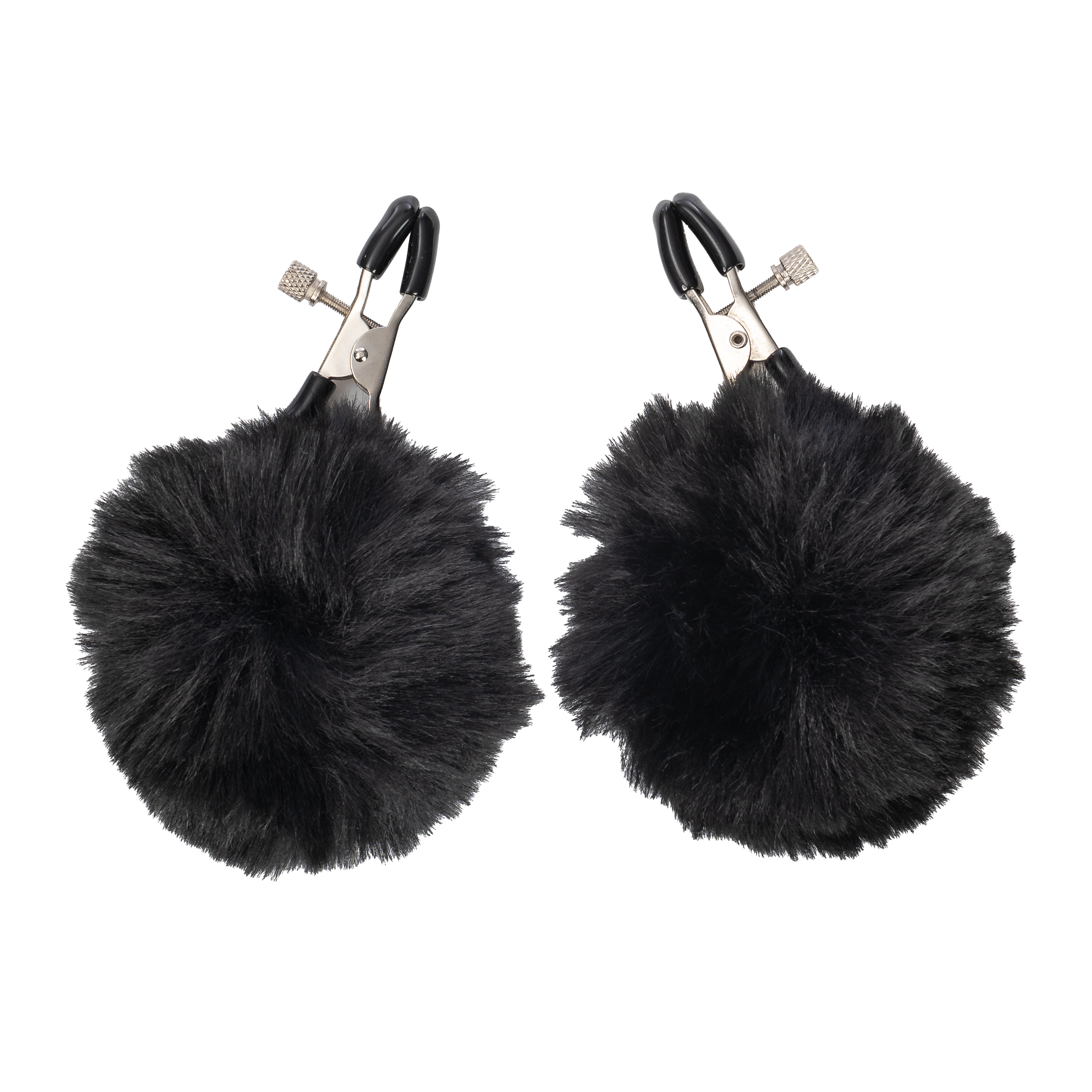 3: Rimba Bondage Play – Nippelklemmen mit Pompons – Schwarz