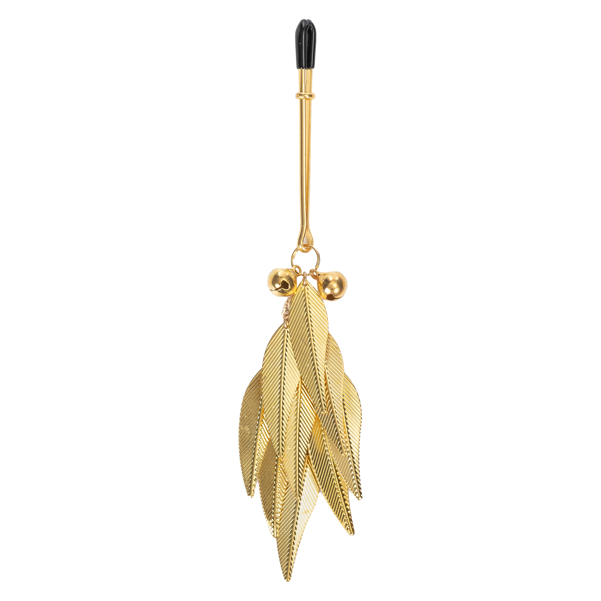 4: Rimba Bondage Play – Nippelklemmen mit Federn – Gold