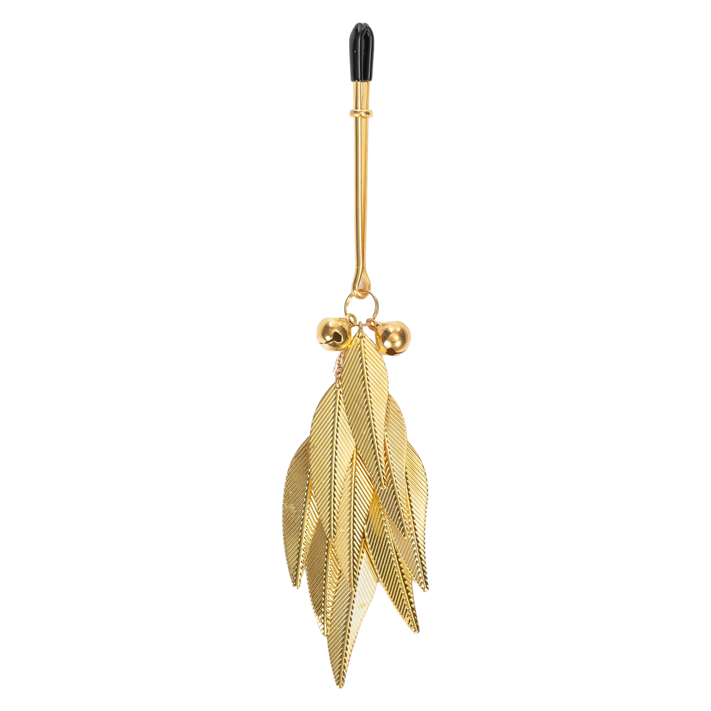 4: Rimba Bondage Play – Nippelklemmen mit Federn – Gold
