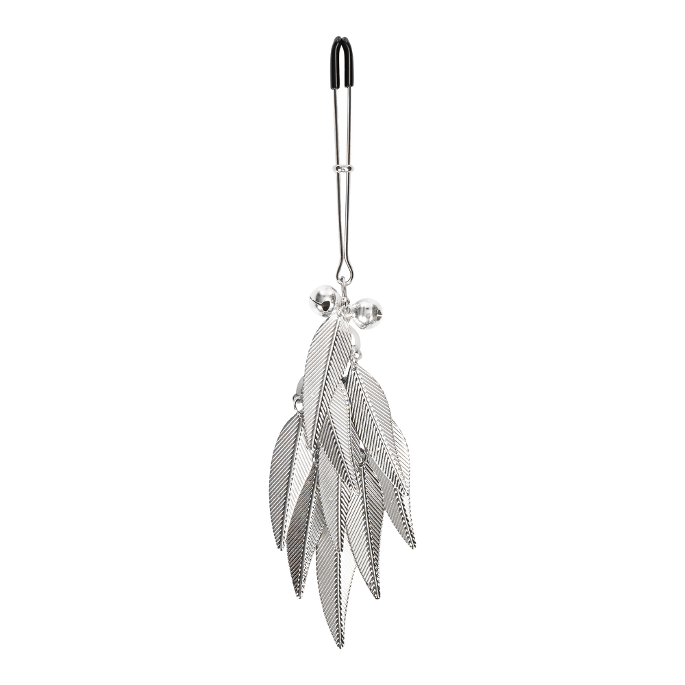 4: Rimba Bondage Play – Nippelklemmen mit Federn – Silber