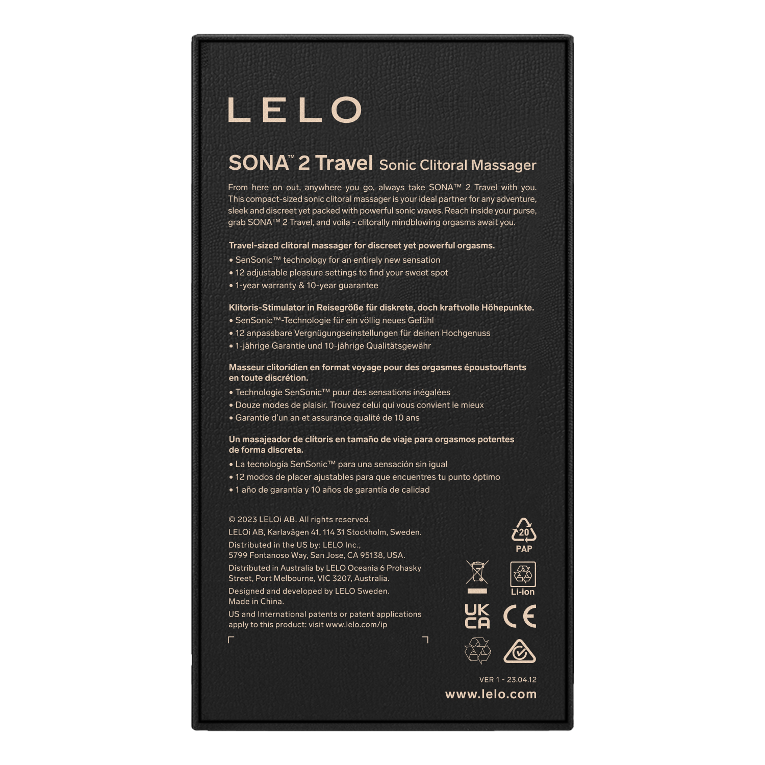 Lelo - Sona 2 Travel - Lila