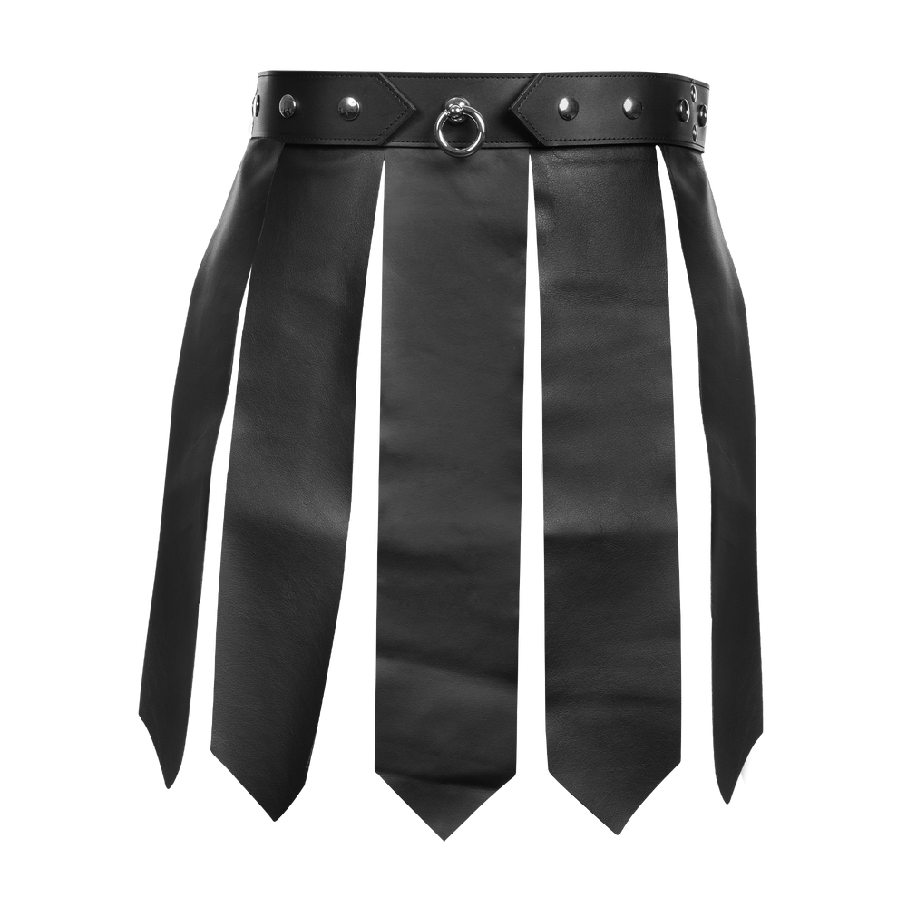 Rimba Bondage Play – Lederrock für Männer – Schwarz