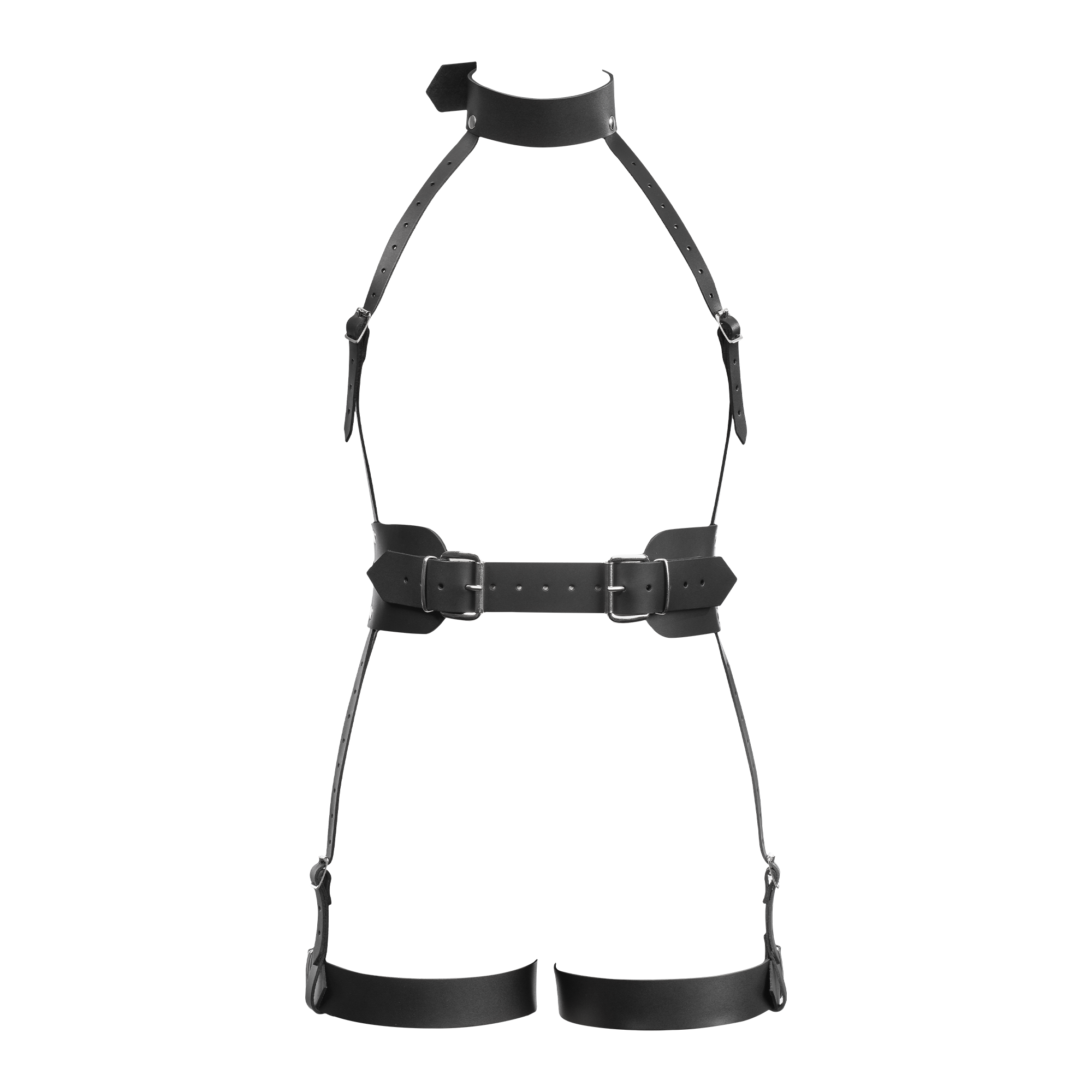 Rimba Bondage Play – Ganzkörper-Bondage-Harnisch aus Leder – Schwarz