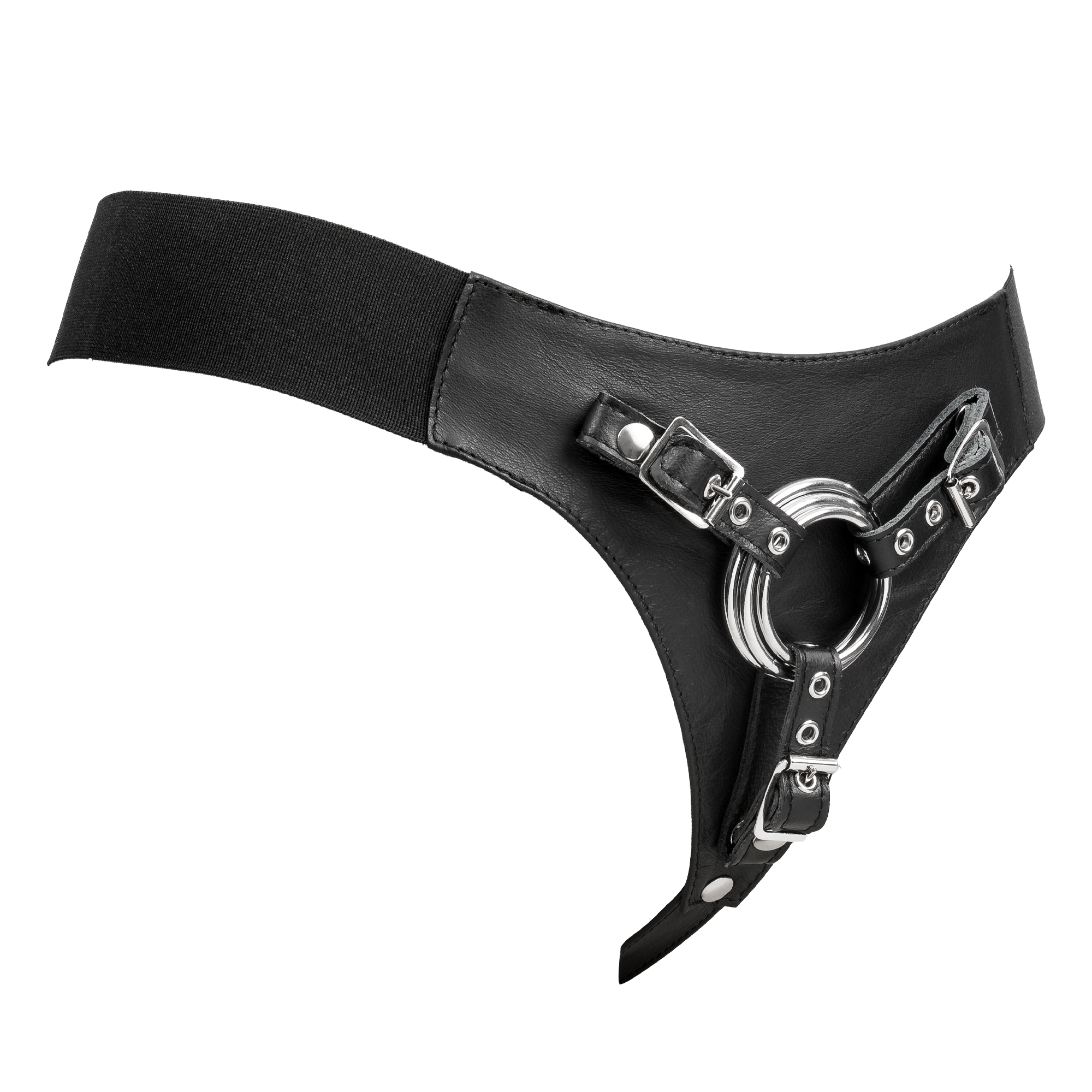 5: Rimba Bondage Play – Strap-On-Harness aus Leder – Schwarz