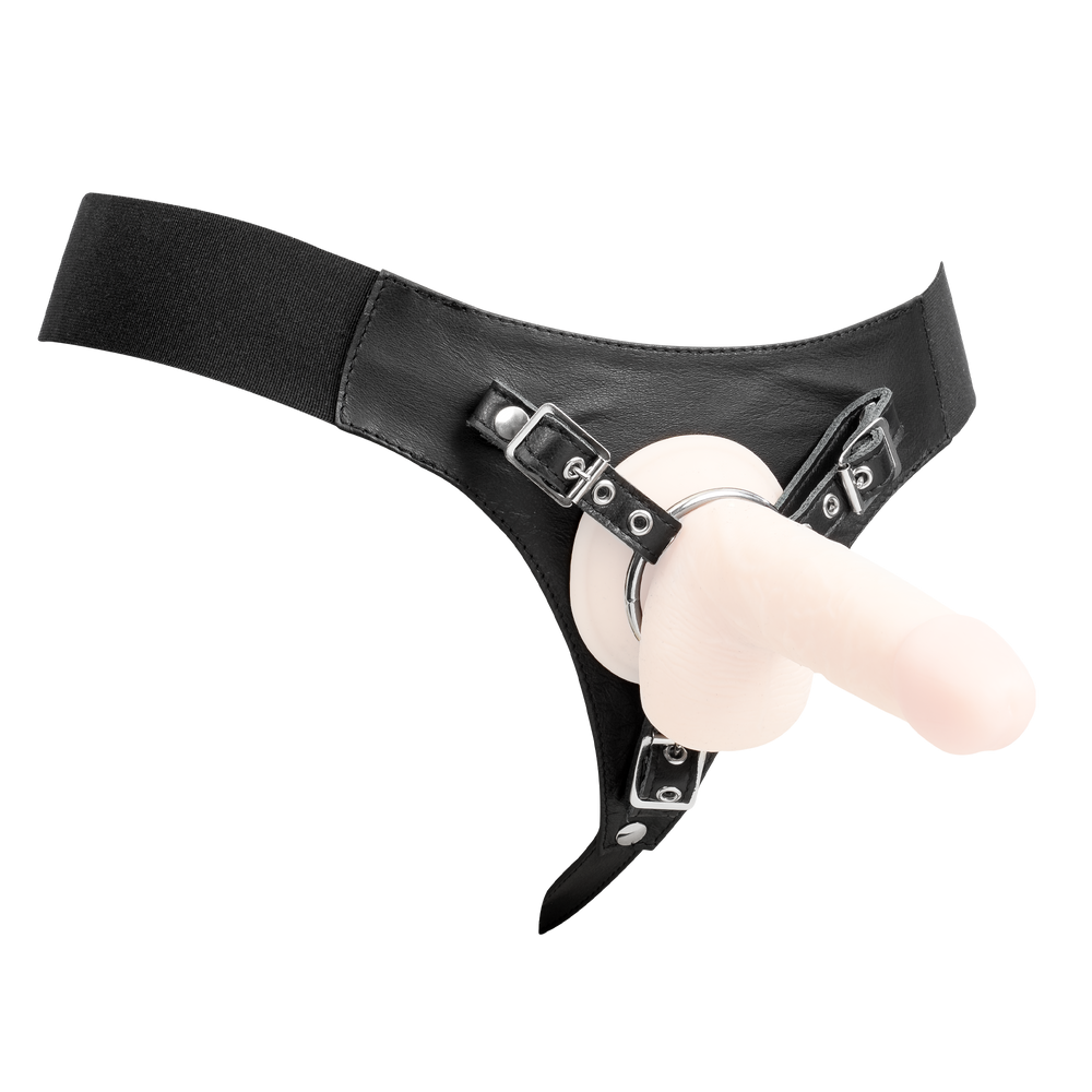 7: Rimba Bondage Play – Strap-On-Harness aus Leder – Schwarz
