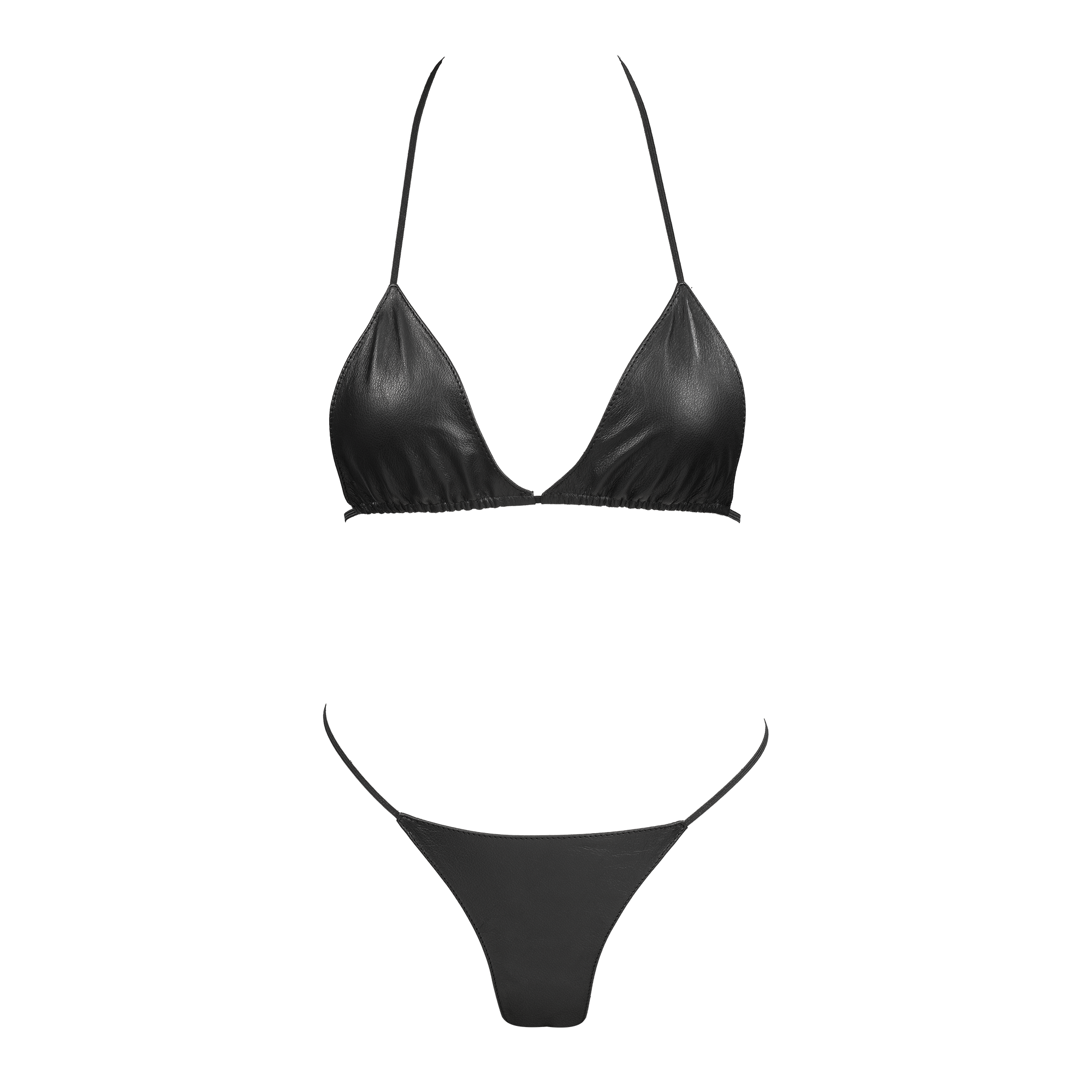 4: Rimba Bondage Play – Leder-Bikini-Set – Schwarz