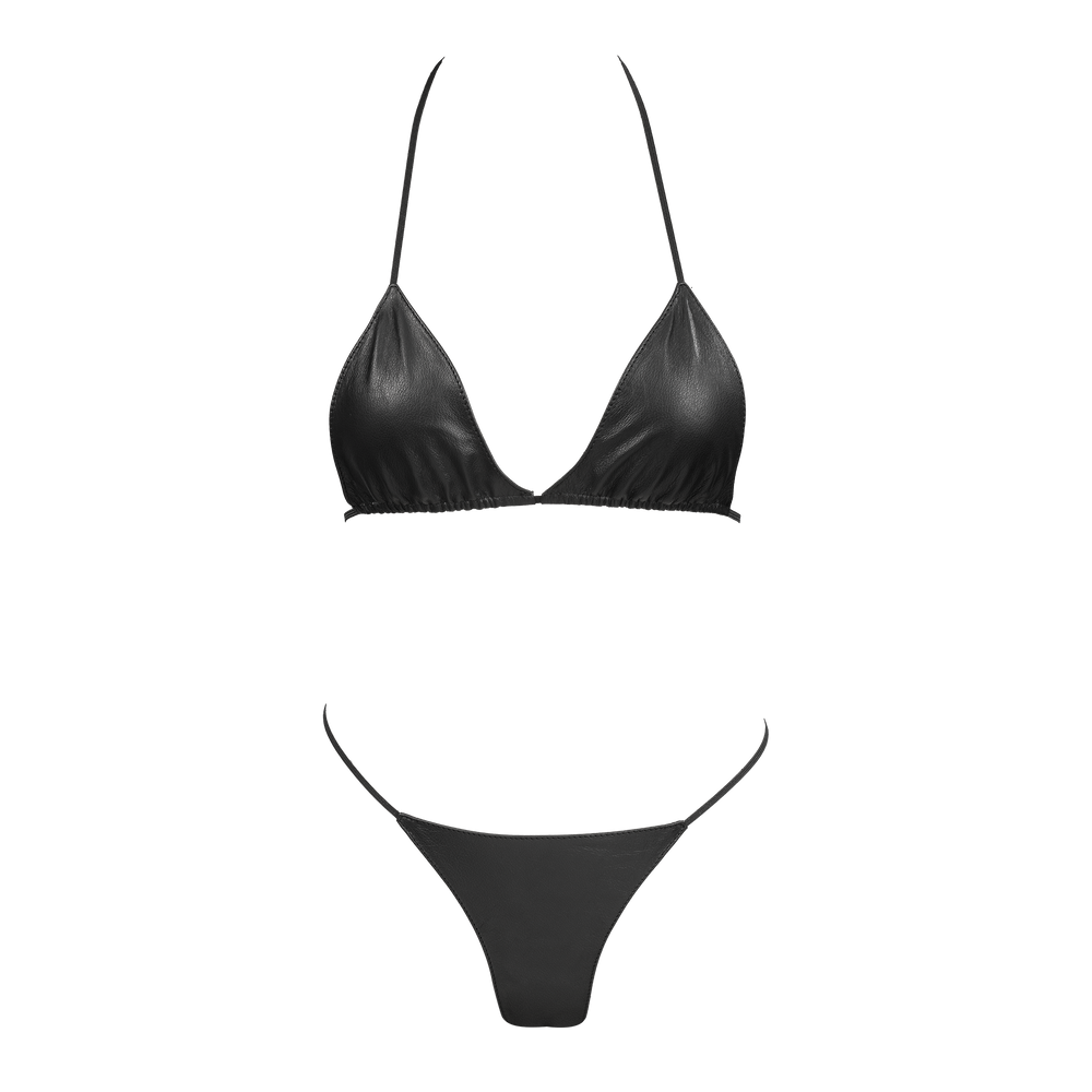 4: Rimba Bondage Play – Leder-Bikini-Set – Schwarz