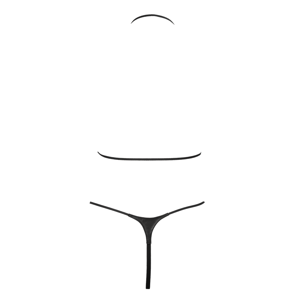 6: Rimba Bondage Play – Leder-Bikini-Set – Schwarz