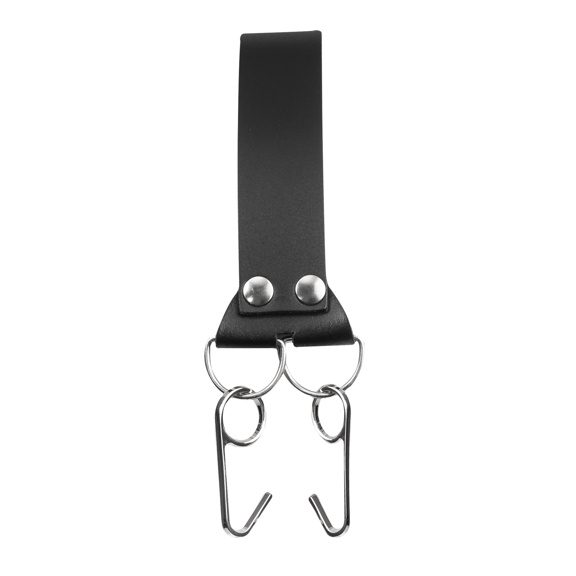 Rimba Bondage Play – Leder-Kopfharnisch mit Nasenhaken – Schwarz