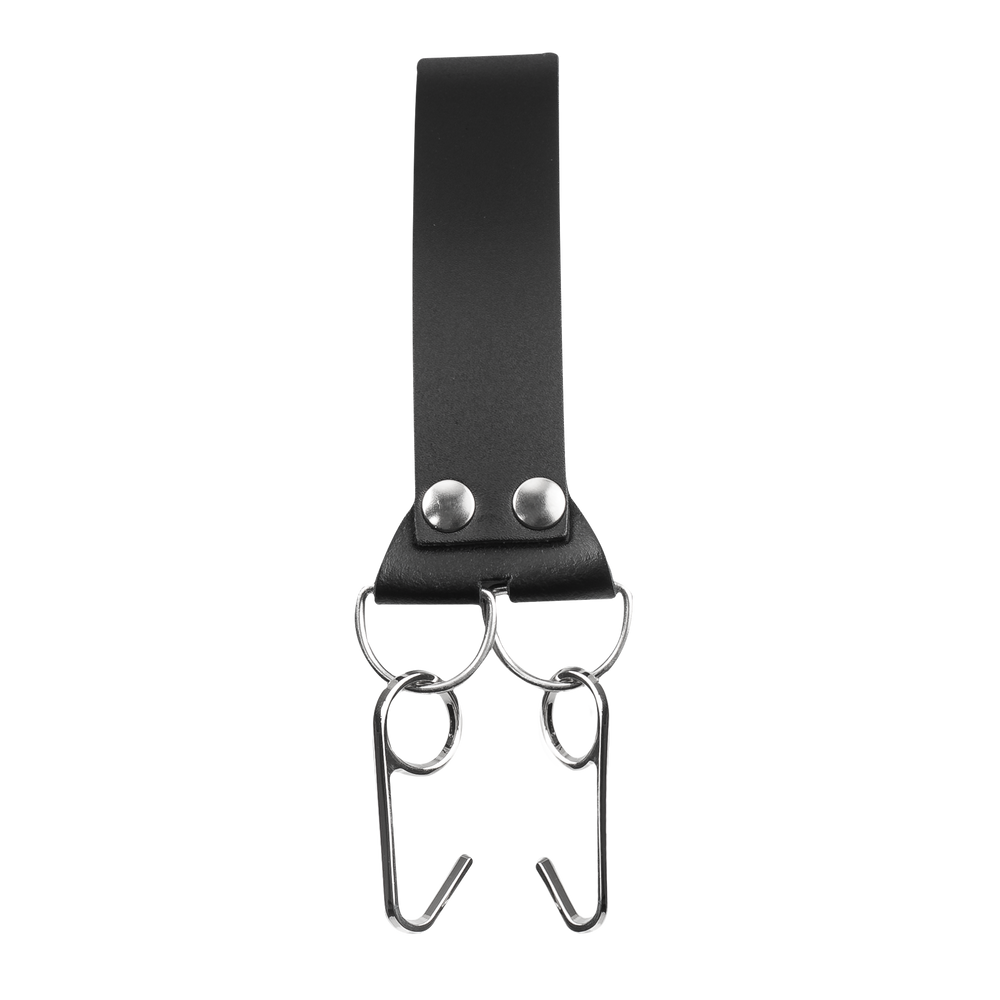 Rimba Bondage Play – Leder-Kopfharnisch mit Nasenhaken – Schwarz