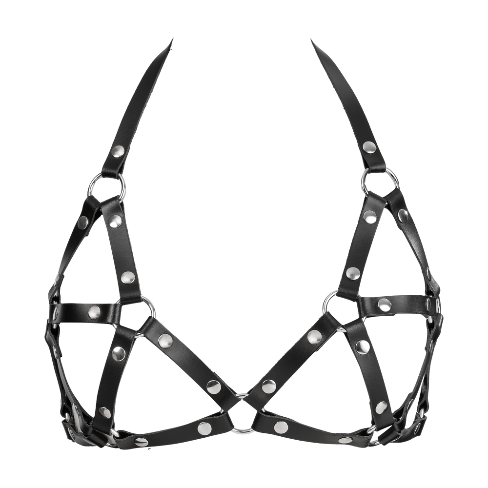 3: Rimba Bondage Play - Leather Chest Harness - Black